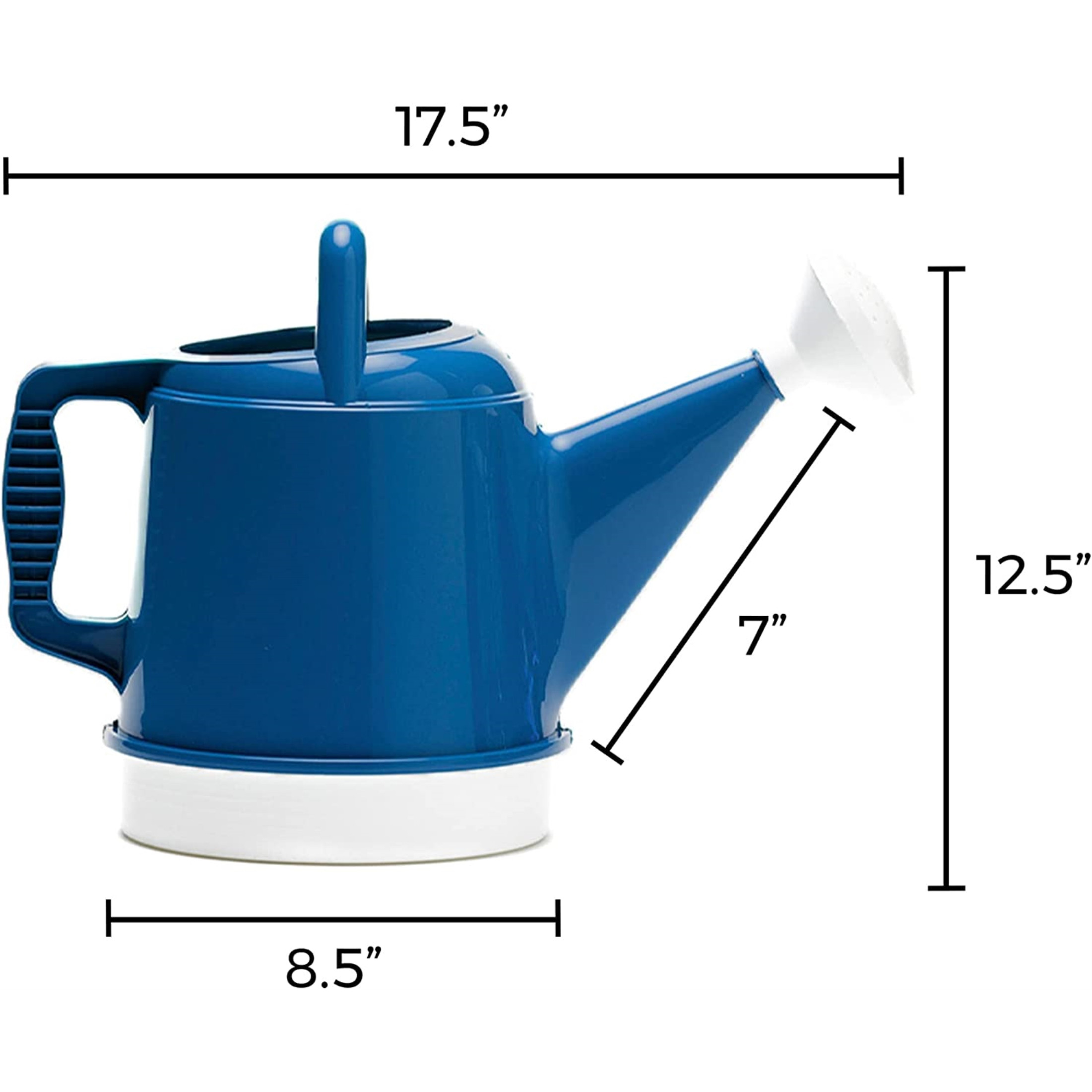 Bloem Deluxe Plastic Watering Can, Classic Blue, 2.5 Gallon Capacity