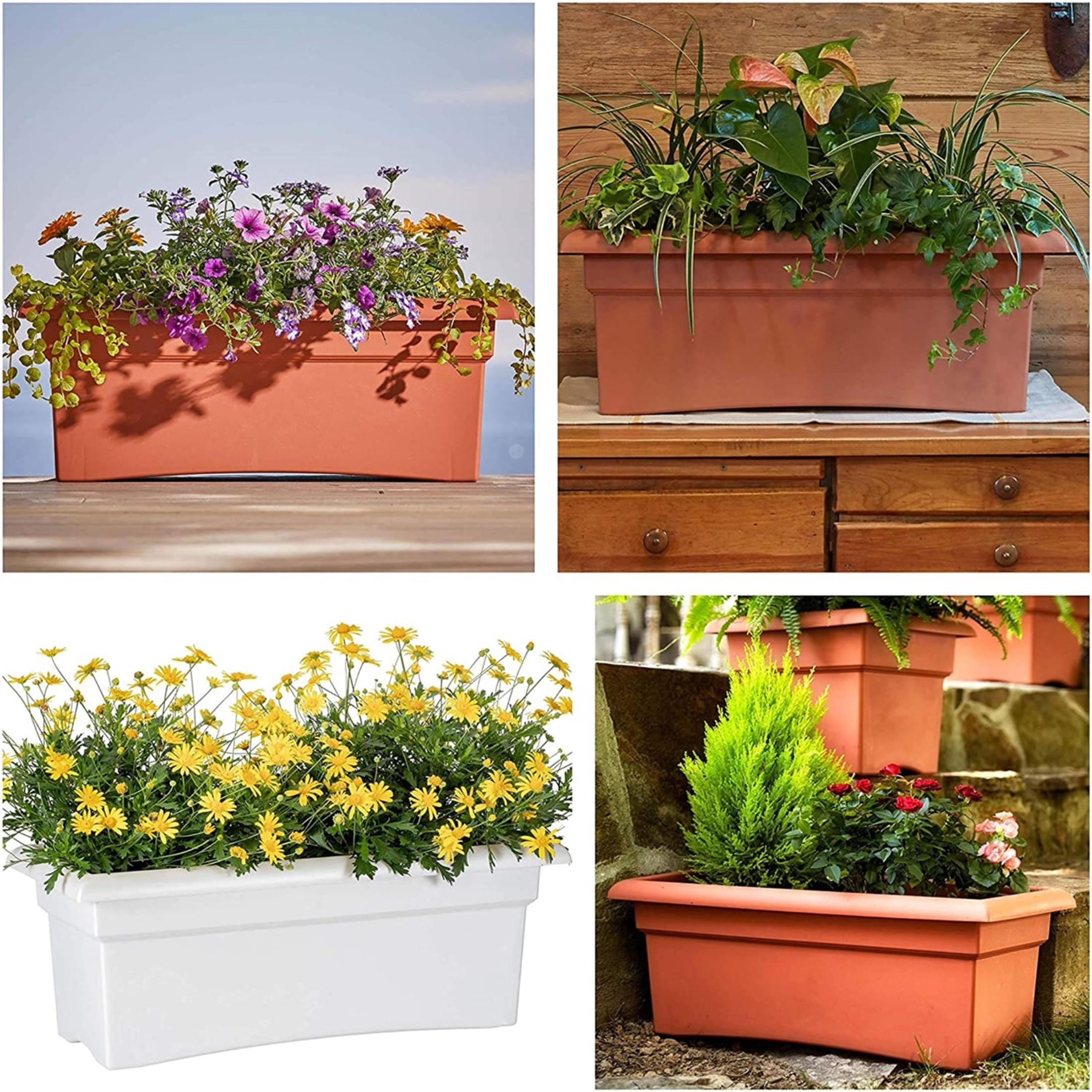 Bloem Veranda Deck Box Planter, Chocolate , 26"