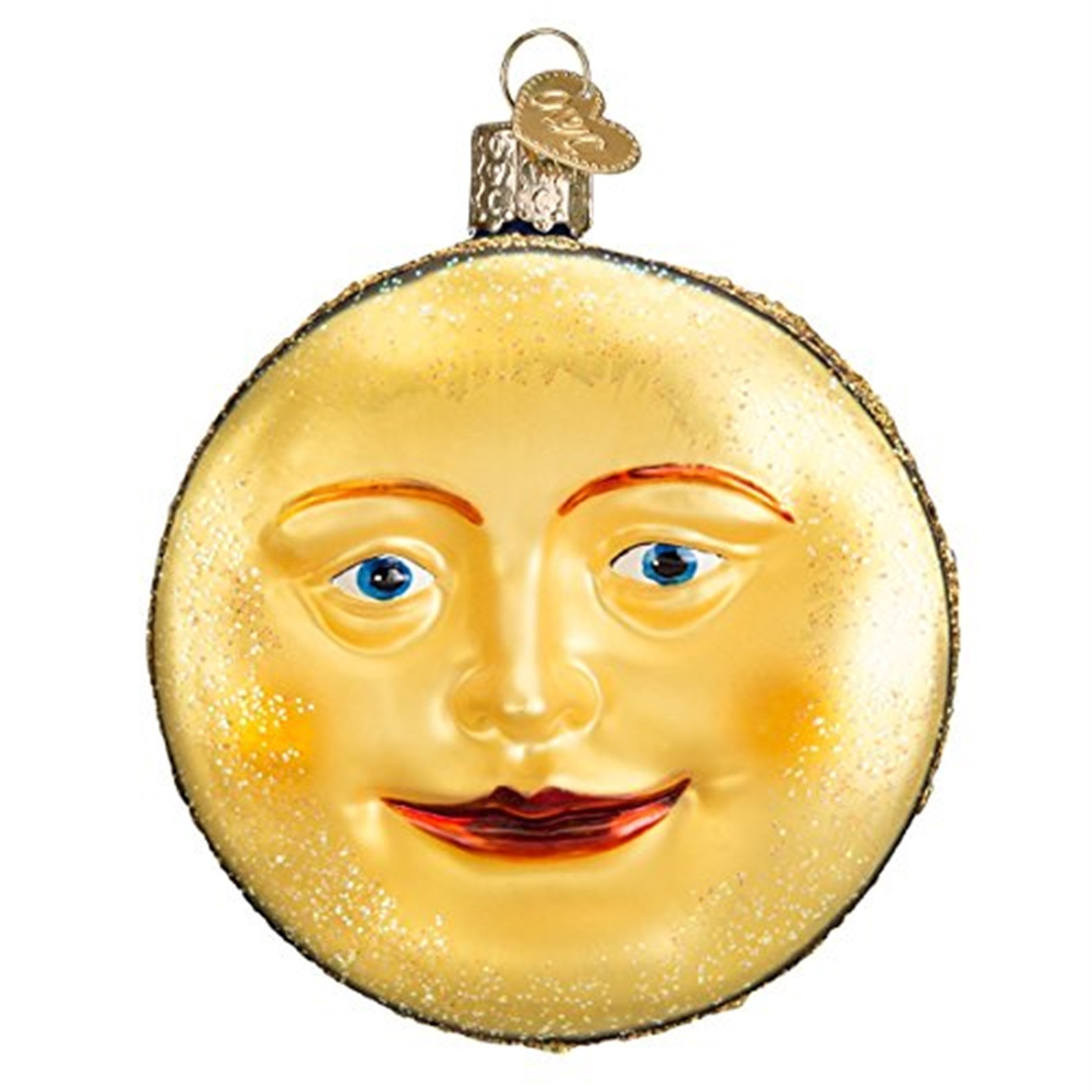 Old World Christmas Glass Blown Ornament for Christmas Tree, Man In The Moon