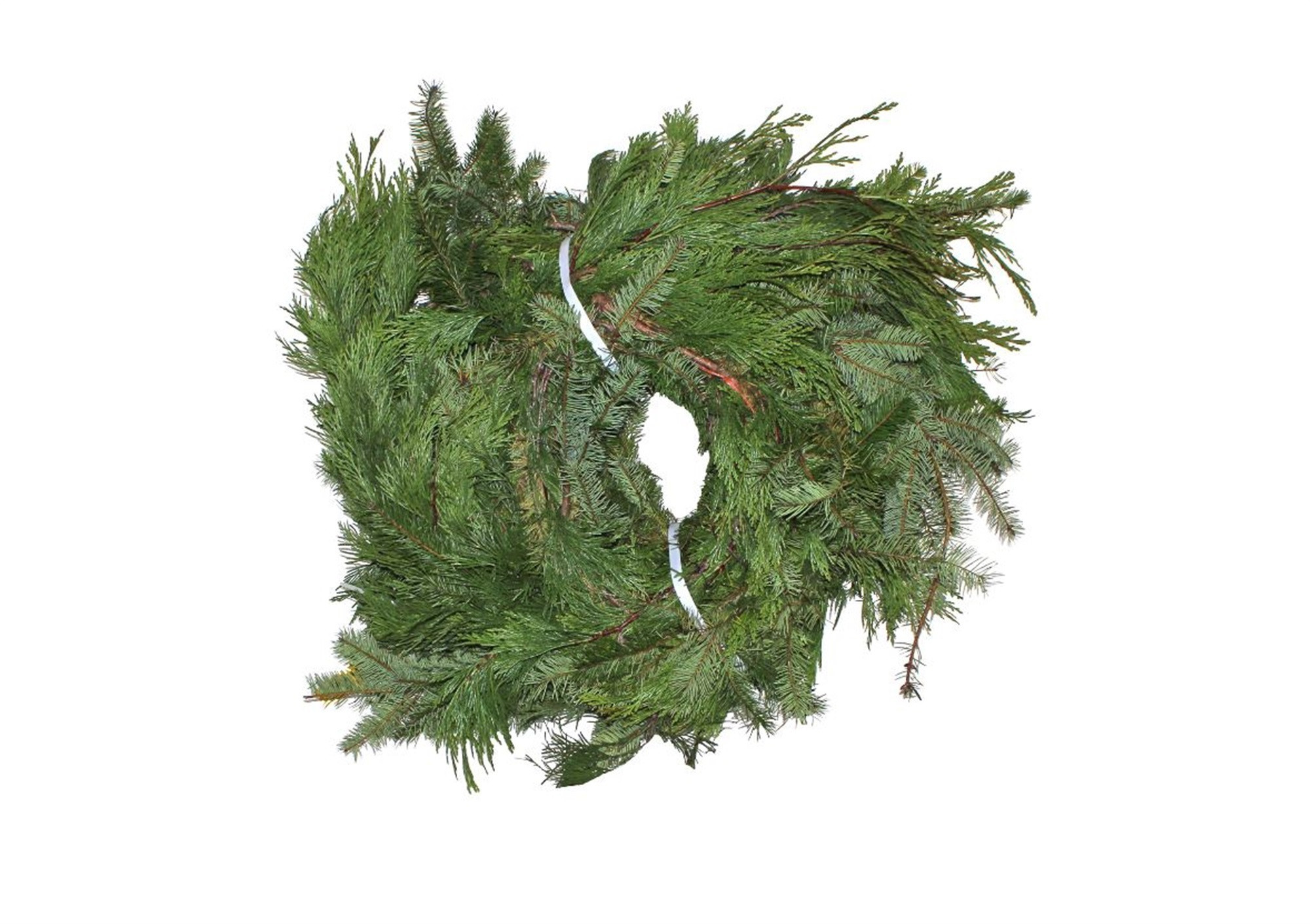 Garden Elements Handmade Fresh Holiday Evergreen Decorative Rope Garland – Mixed Cedar & Douglas Greens, 25'