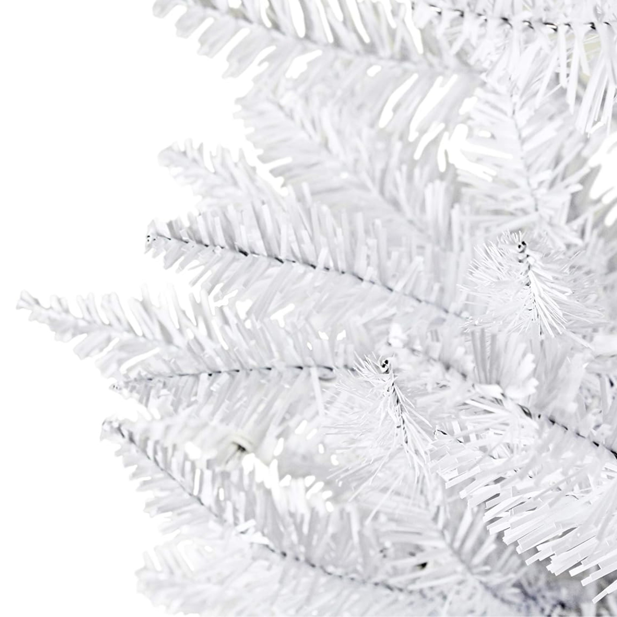 Garden Elements Artificial Pre-Lit White Spruce Christmas Tree, Pre-lit 150 Clear Lights, 4.5 ft