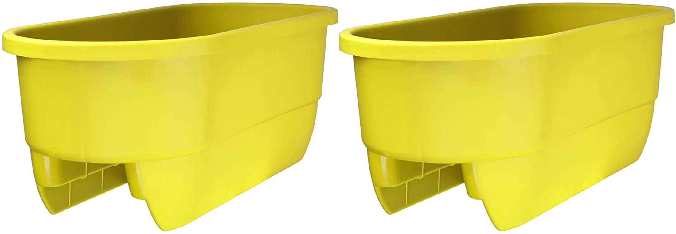 Apollo Exports International AP-5720/YE/2, Yellow, 4" Dual Deck Railer Planter, (Set of 2)