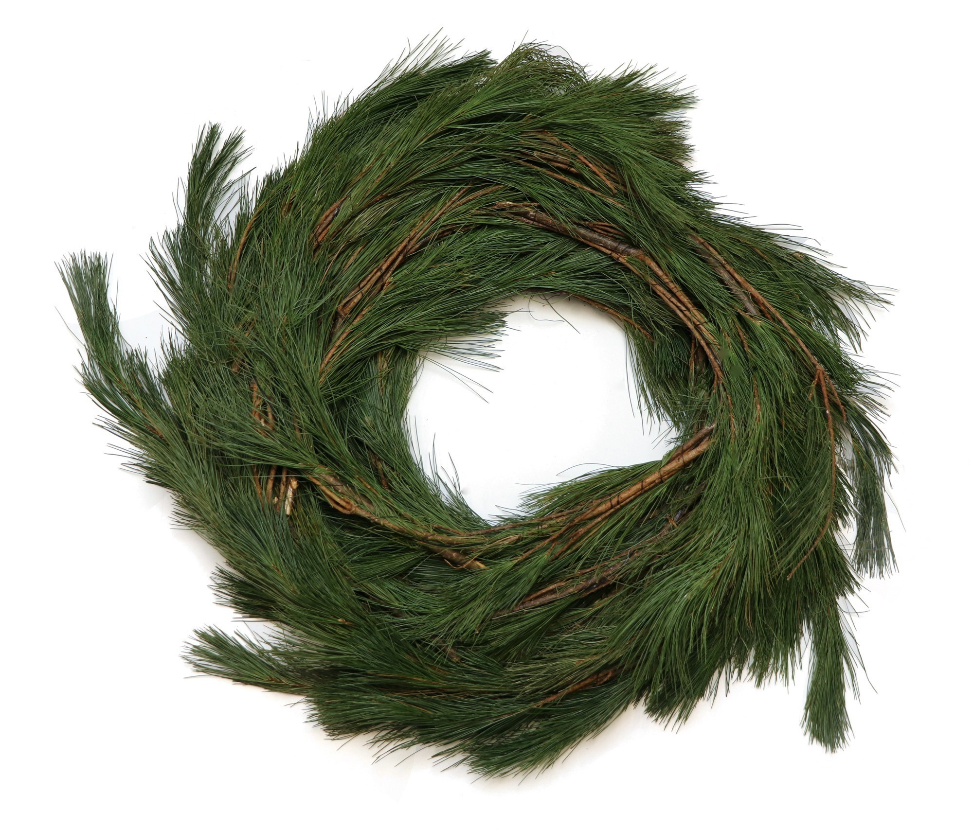Garden Elements Handmade Fresh Holiday Evergreen Decorative Rope Garland – White Pine, 25'