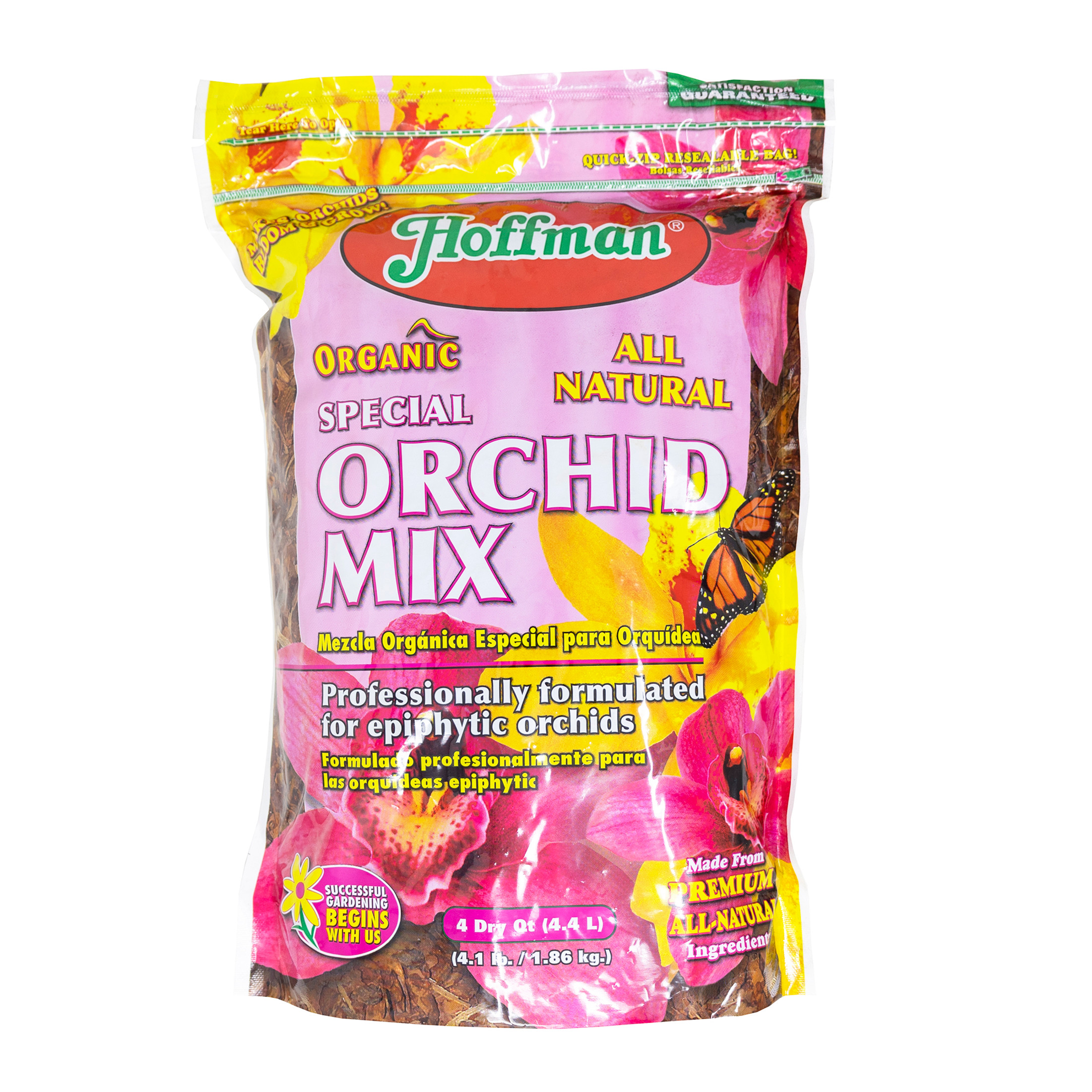 Hoffman Organic All-Natural Pre-Mixed Special Orchid Potting Mix for Better Blooms in Epiphytic Orchids, 4qt Bag