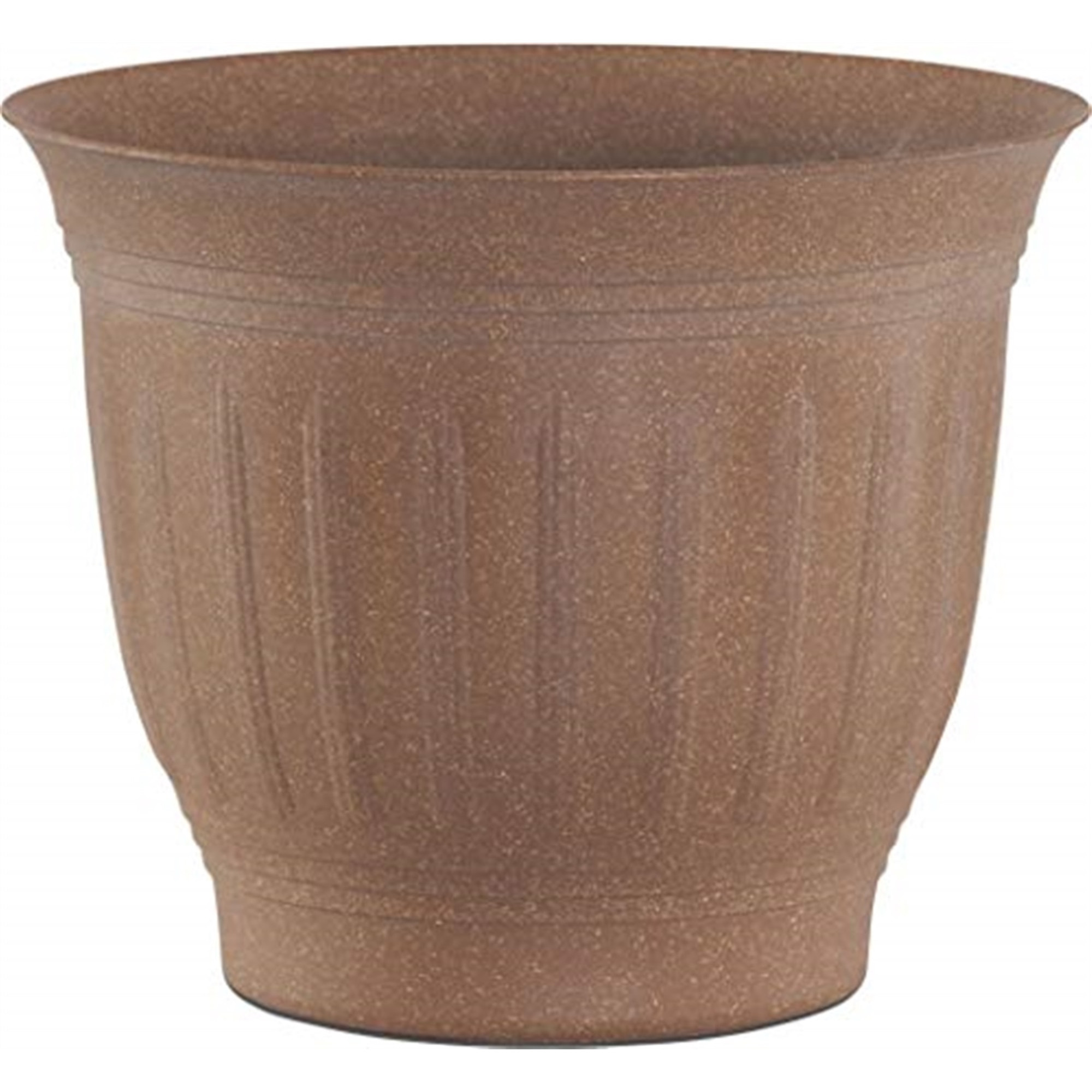 Bloem Colonnade Wood-Resin Planter, Drainage Holes, Earth Brown 12"