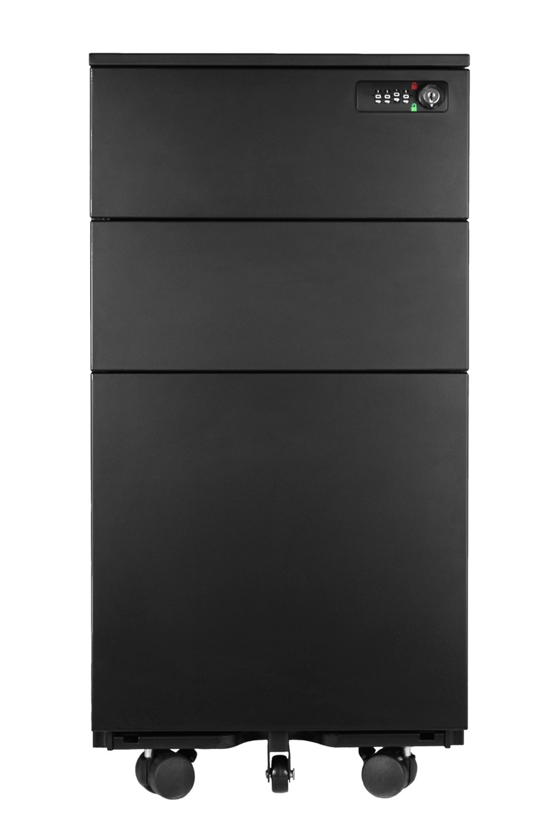 Home Office Steel Under Desk 3 Drawer File Cabinet, Assembled, Black