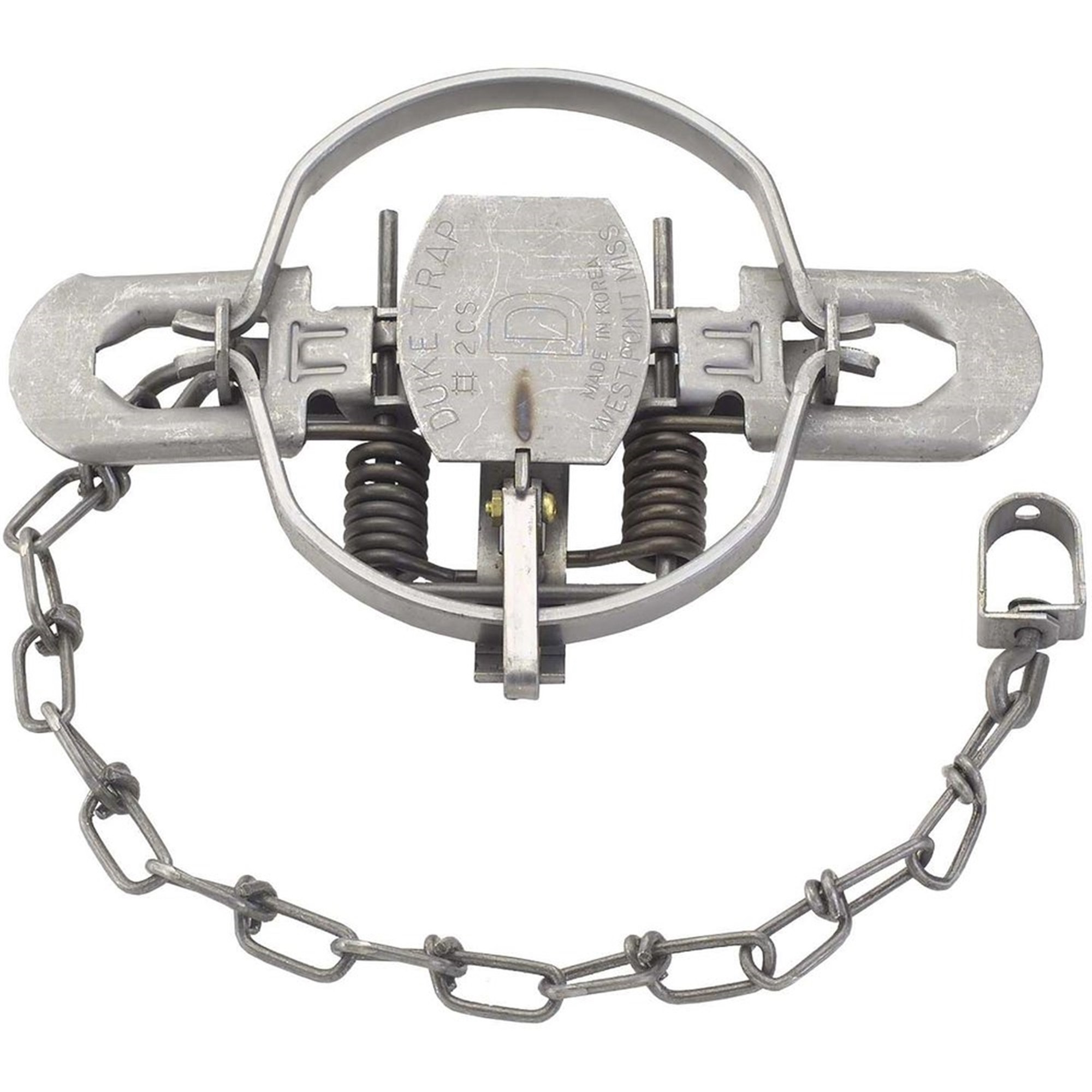 Duke #2 Coil Spring Trap 5.5" Jaw Spread - For Bobcat, Coyote, Fox, Lynx, Otter
