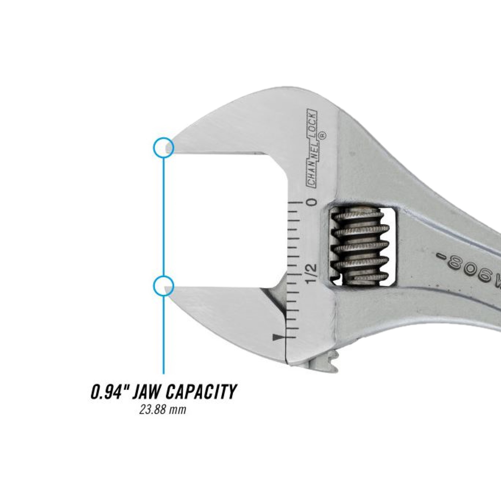 Channellock WS-2 Adjustable Chrome Wrench Set with Ergonomic Handles, 6" & 10" (Set of 2)