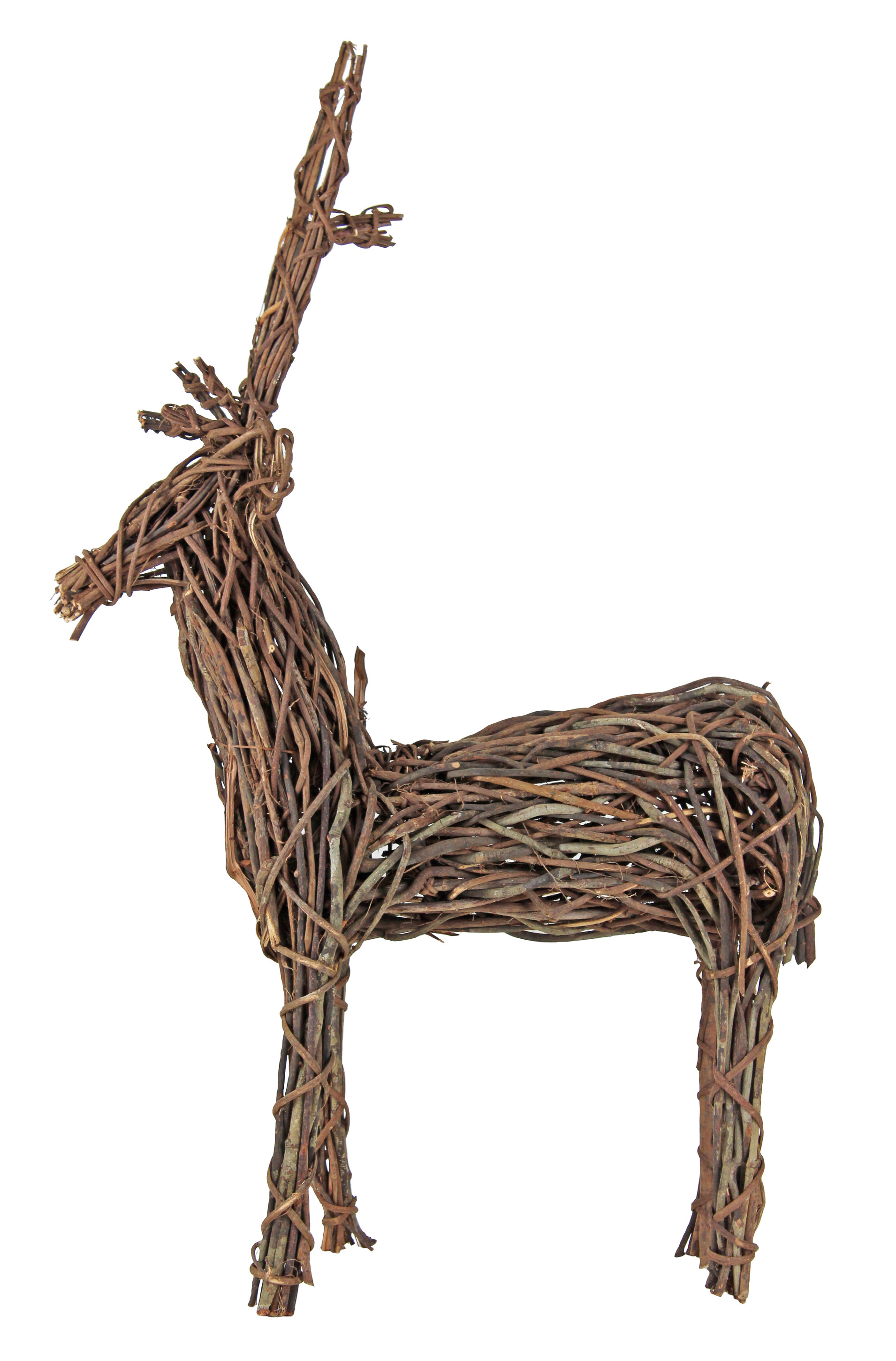 Garden Elements Rustic Grapevine Standing Deer, 24x8x36