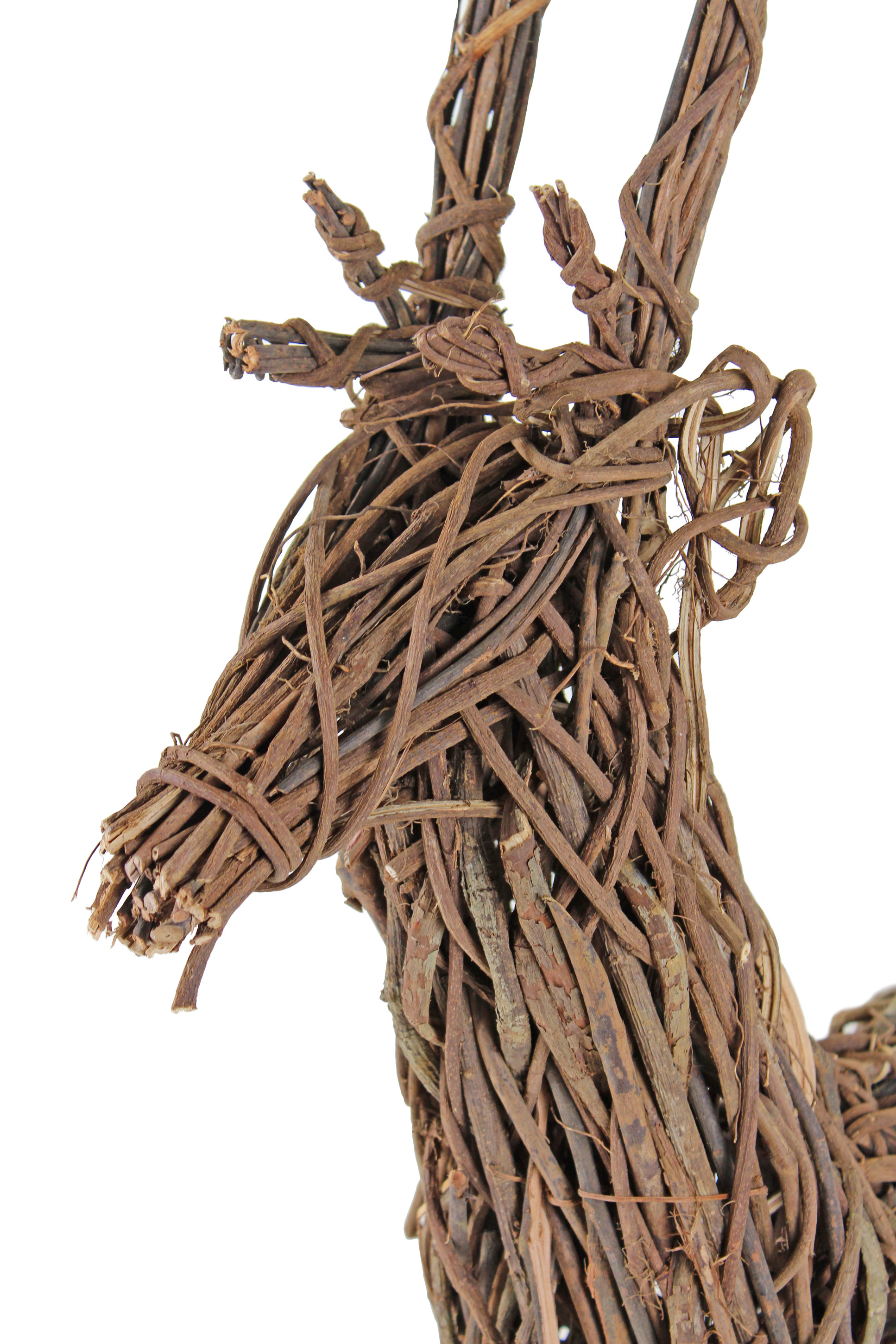 Garden Elements Rustic Grapevine Standing Deer, 24x8x36