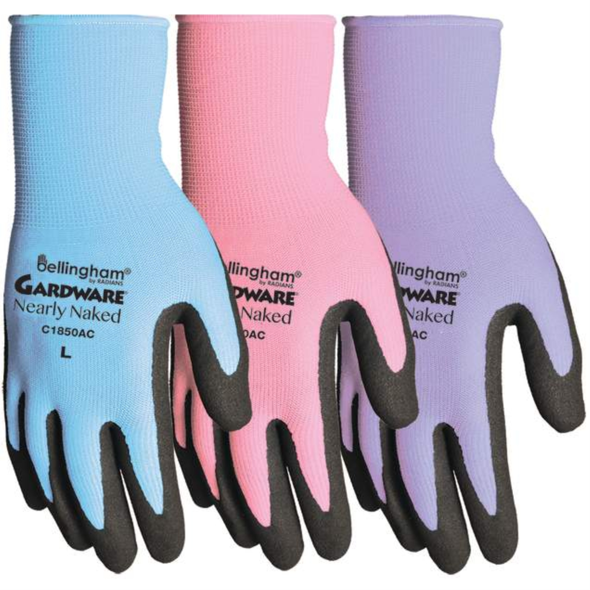 Bellingham Nearly Naked Premium Garden Gloves, Large, Assorted Colors, 1 Pair