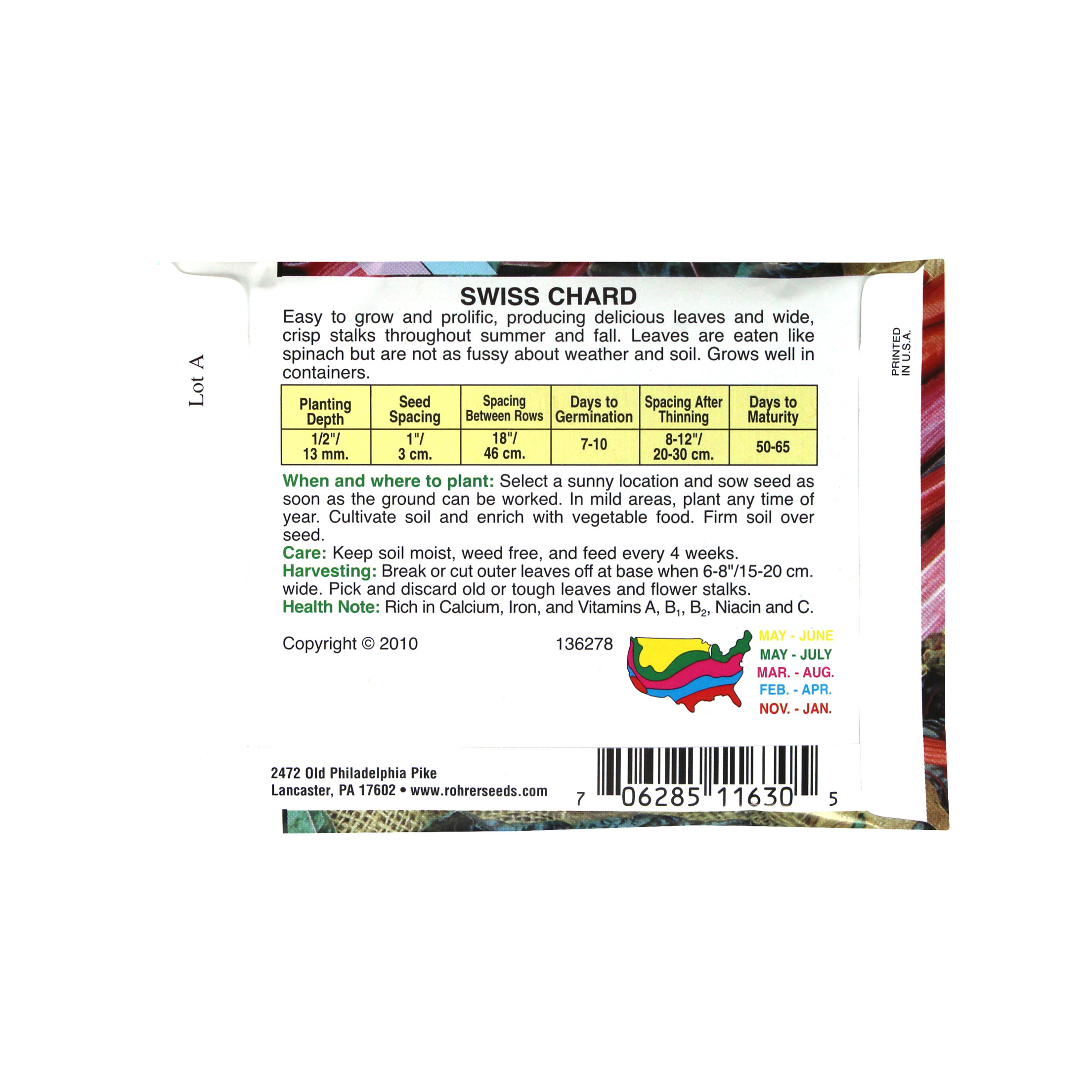 Ruby Rorher Rohrer Seeds Ruby Red Swiss Chard - Esbenshades
