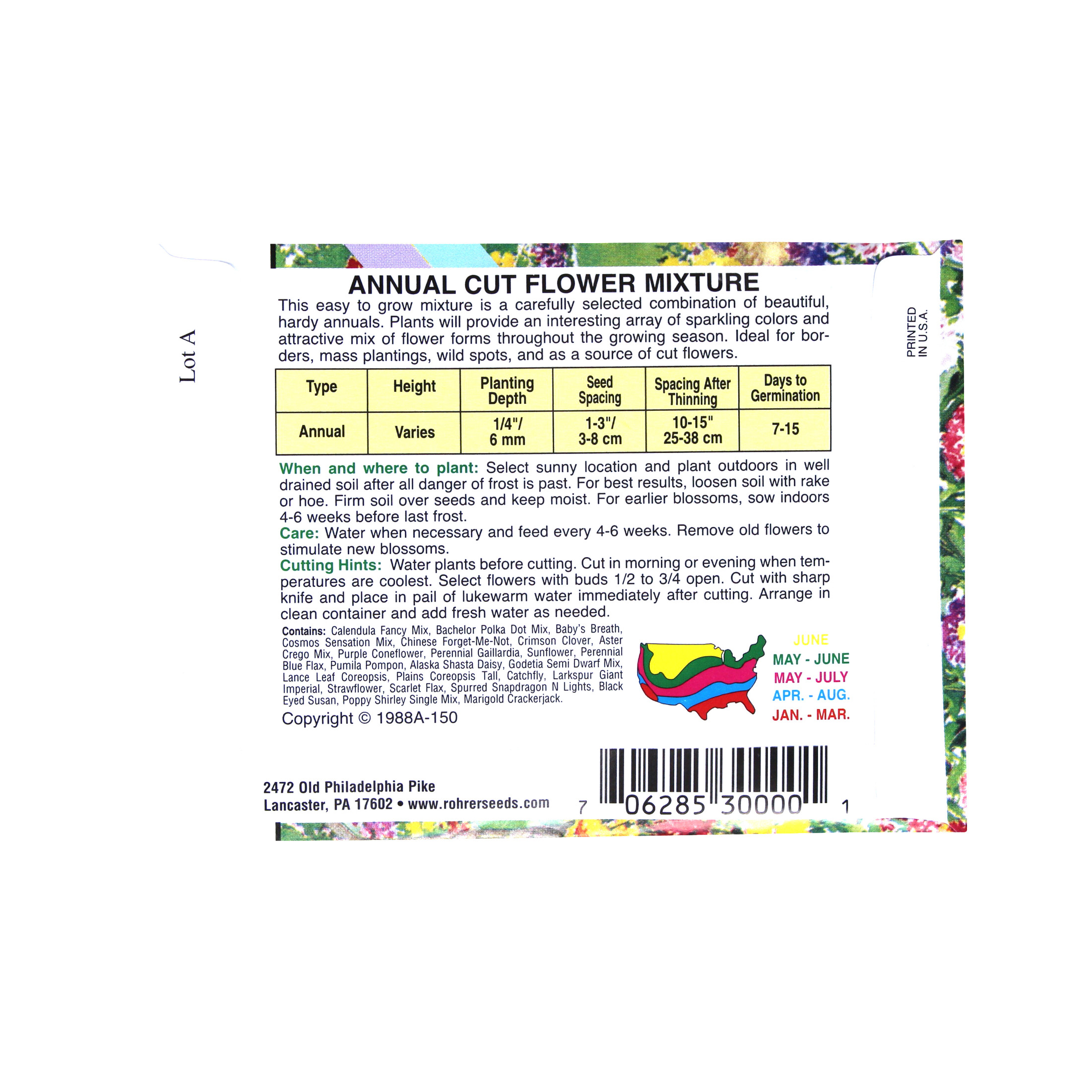 Rohrer Seeds Annual Cut Flower Mixture