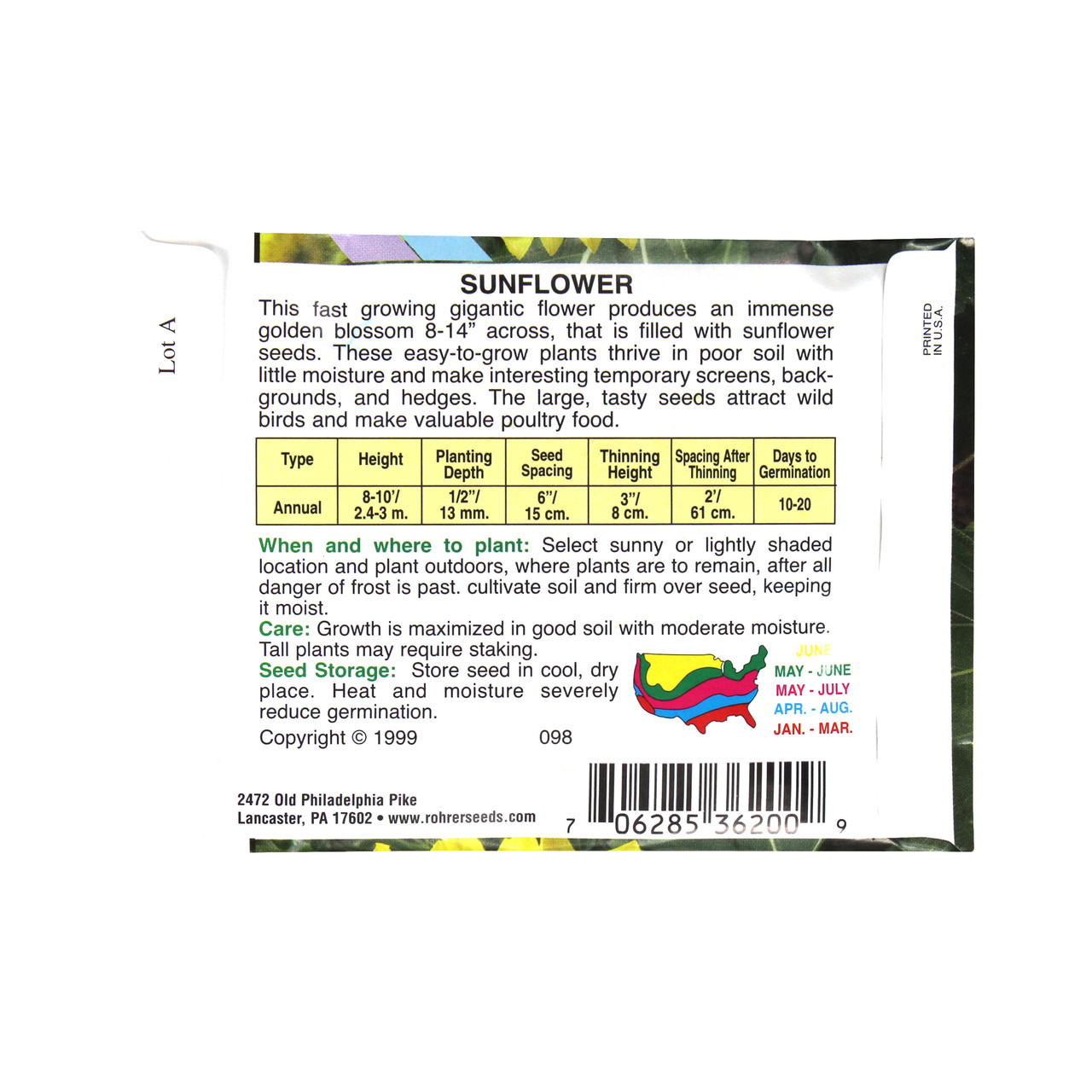 Rohrer Seeds Mammoth Russian Sunflower