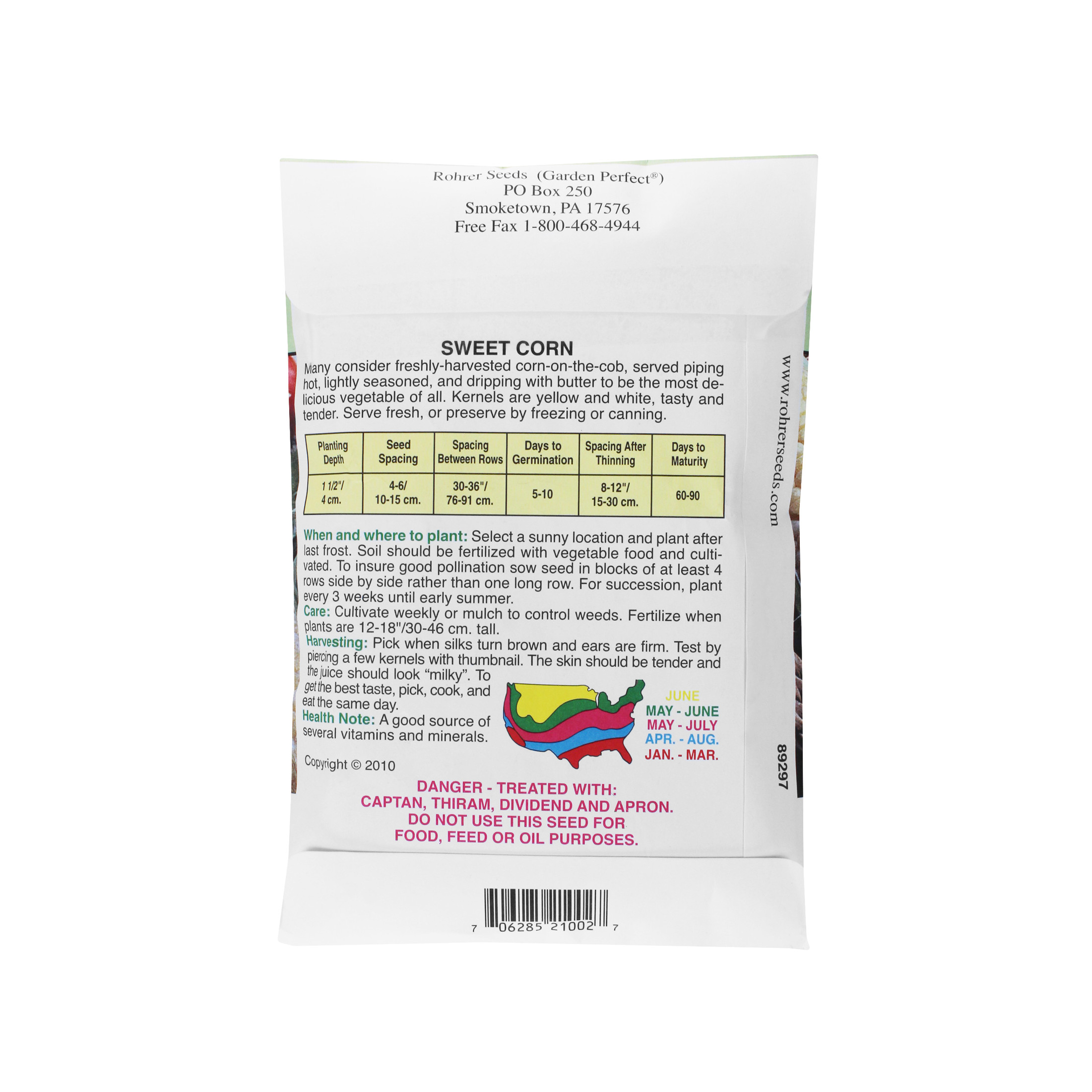 Rohrer Seeds Ambrosia Hybrid Sweet Corn Value Pack, 0.5lb Packet Plants 200ft Row