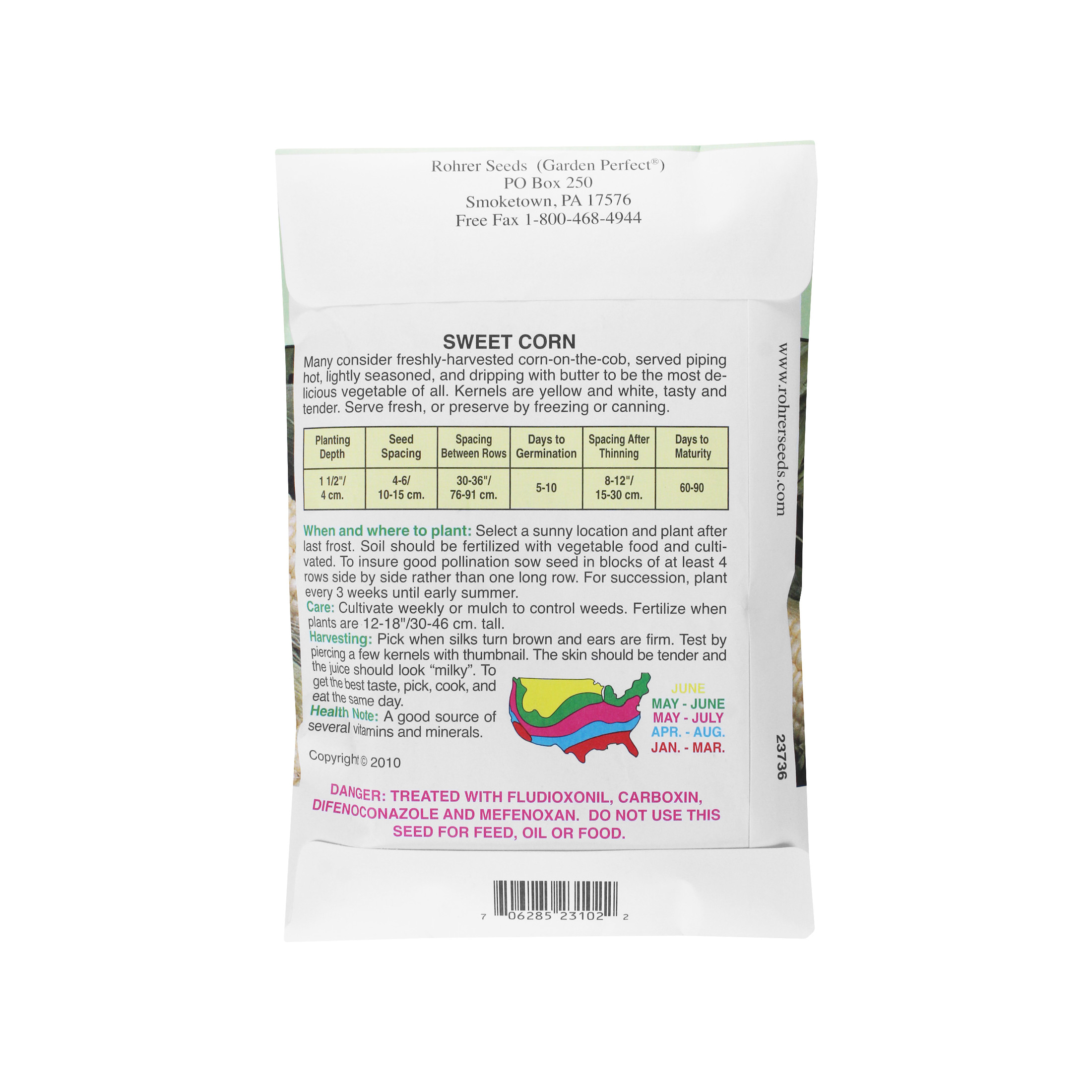 Rohrer Seeds Silver Queen Hybrid Sweet Corn Value Pack, 0.5lb Packet, Plants 200ft Row