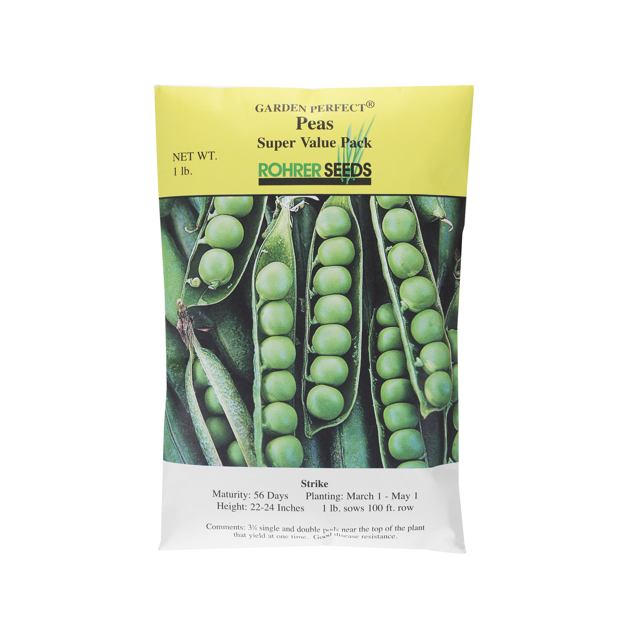 Rohrer Seeds Strike Peas Super Value Pack, 1 lb Packet, Sows 100-ft Row