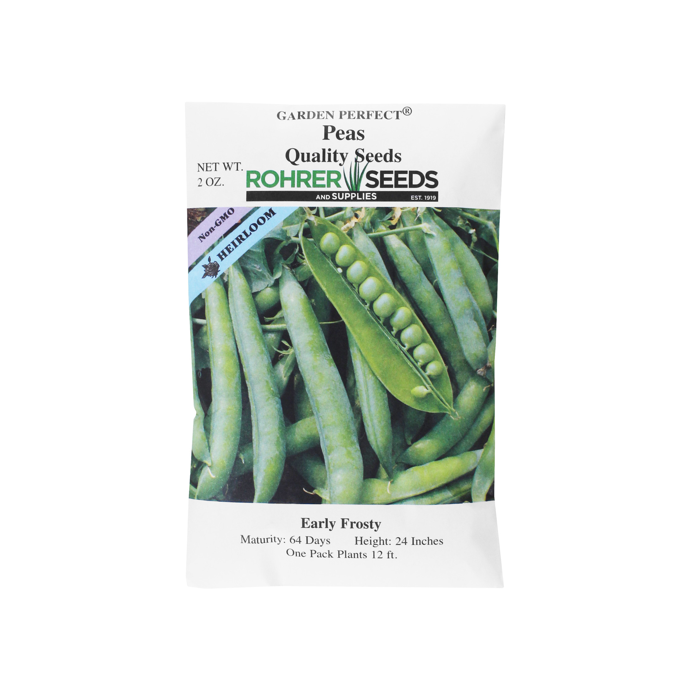 Rohrer Seeds Early Frosty Peas, 2oz Packet, Plants 12ft