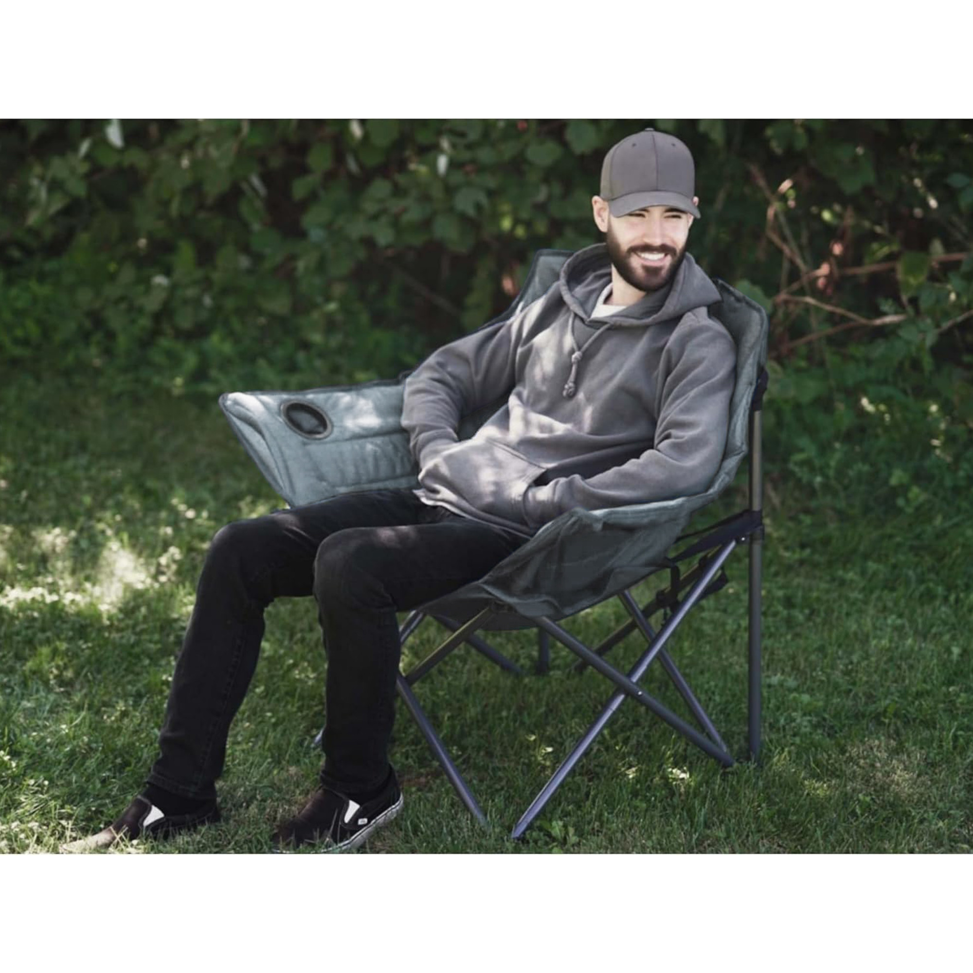 Zenithen Limited Alternative Club Portable Folding Outdoor Camping Chair, Gray