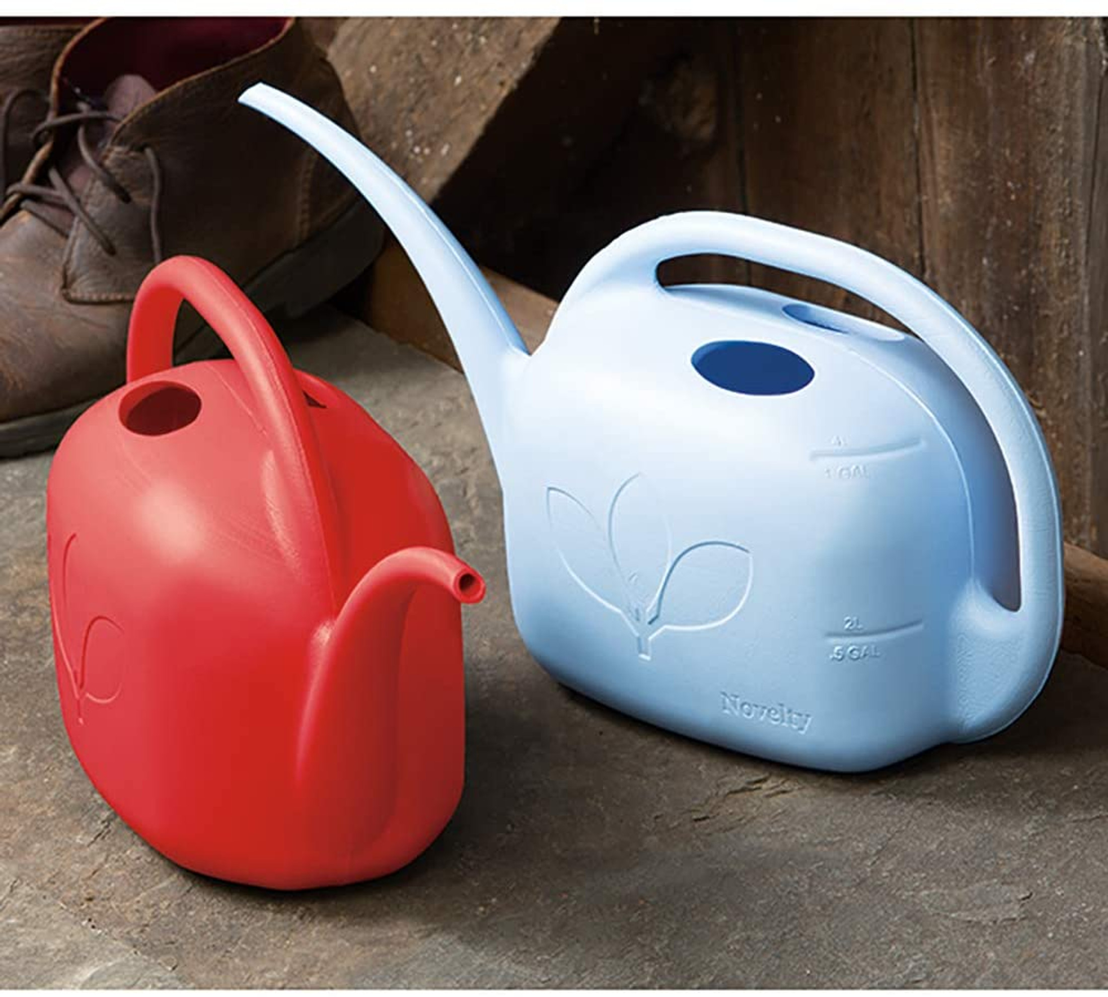 Novelty Indoor Long Spout Watering Can, 1 Gallon, Red