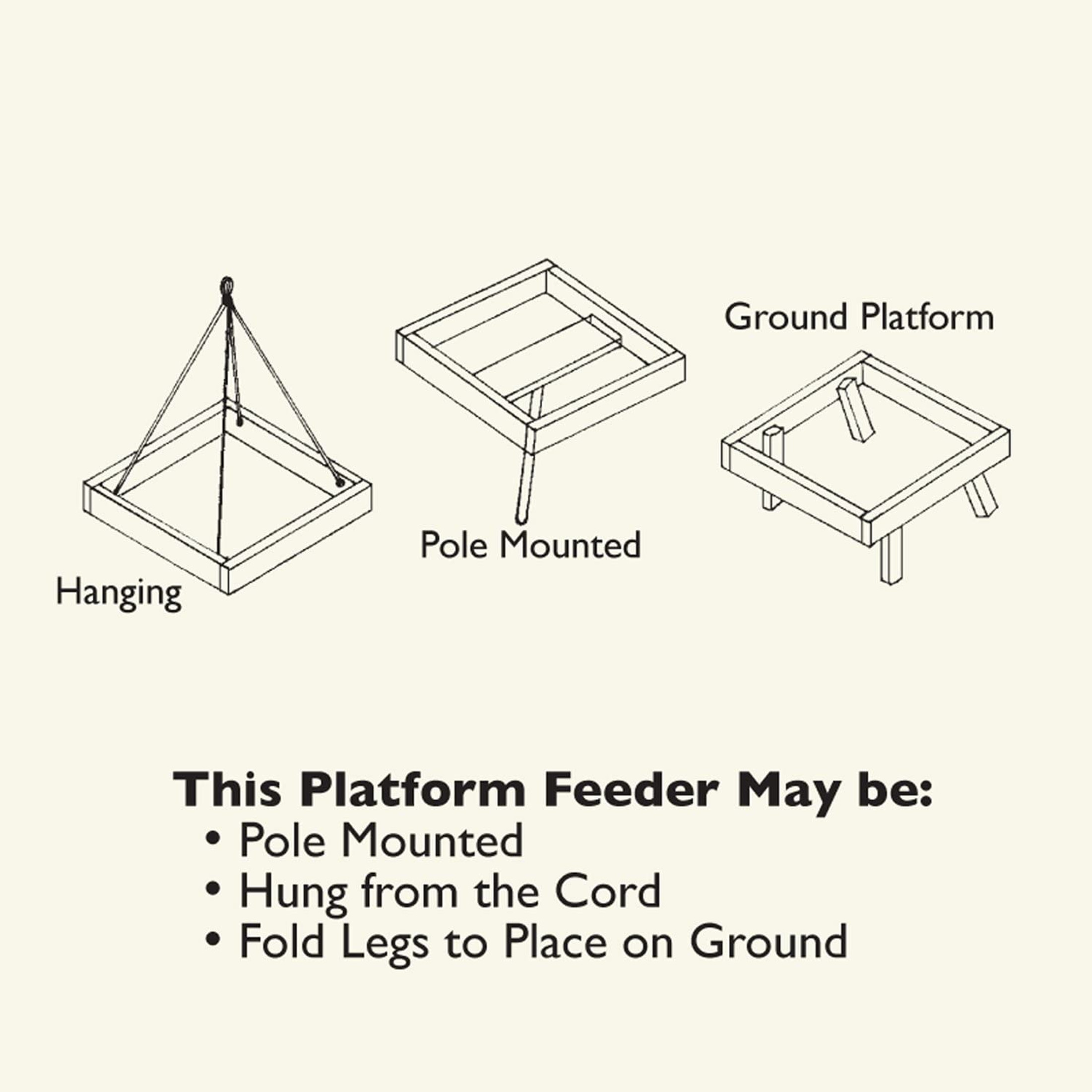 Woodlink Audubon 3 In 1 Platform Feeder, Beige