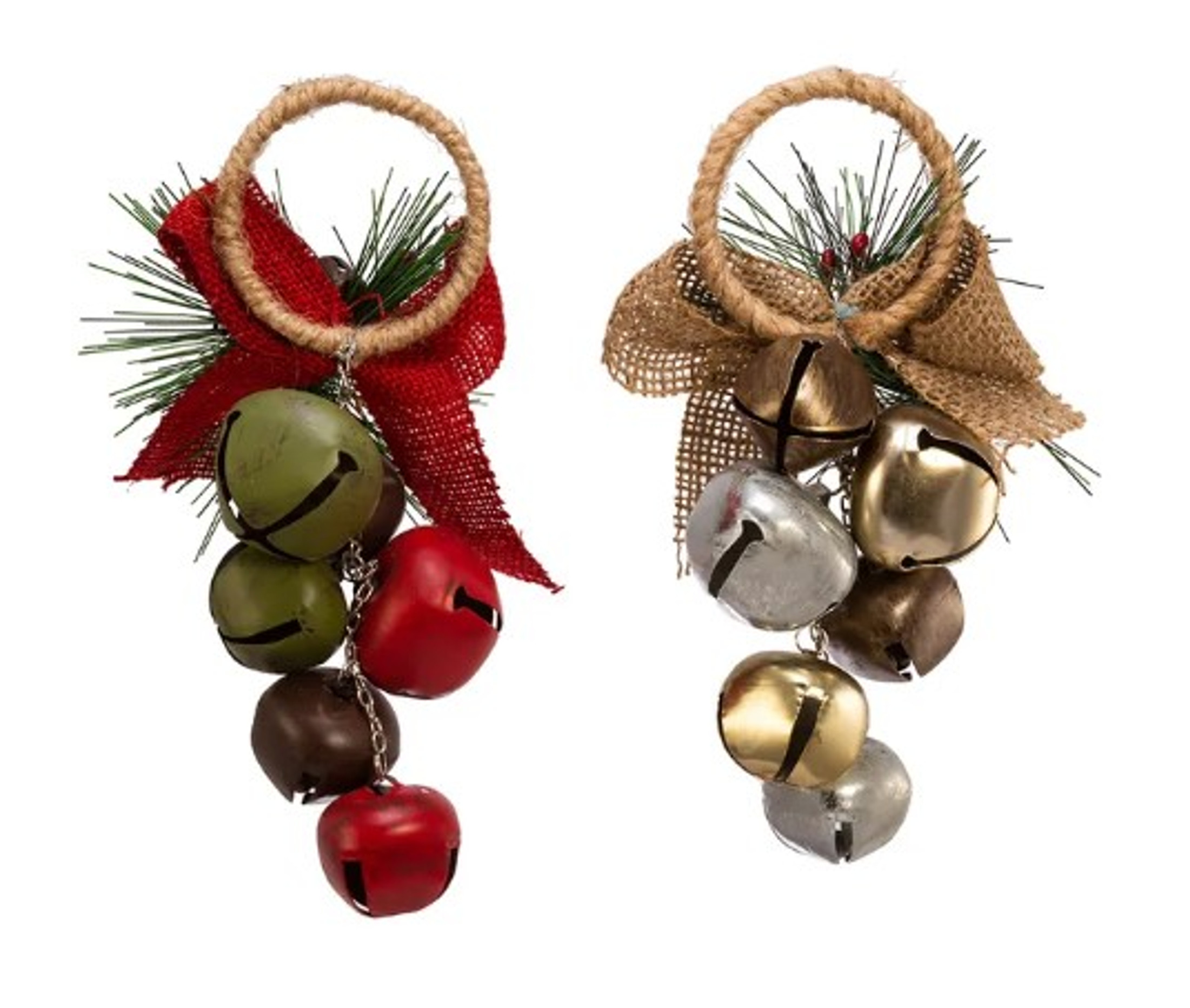 Kurt Adler Metal Grape Bell Door Hanger Ornament (set of 2)