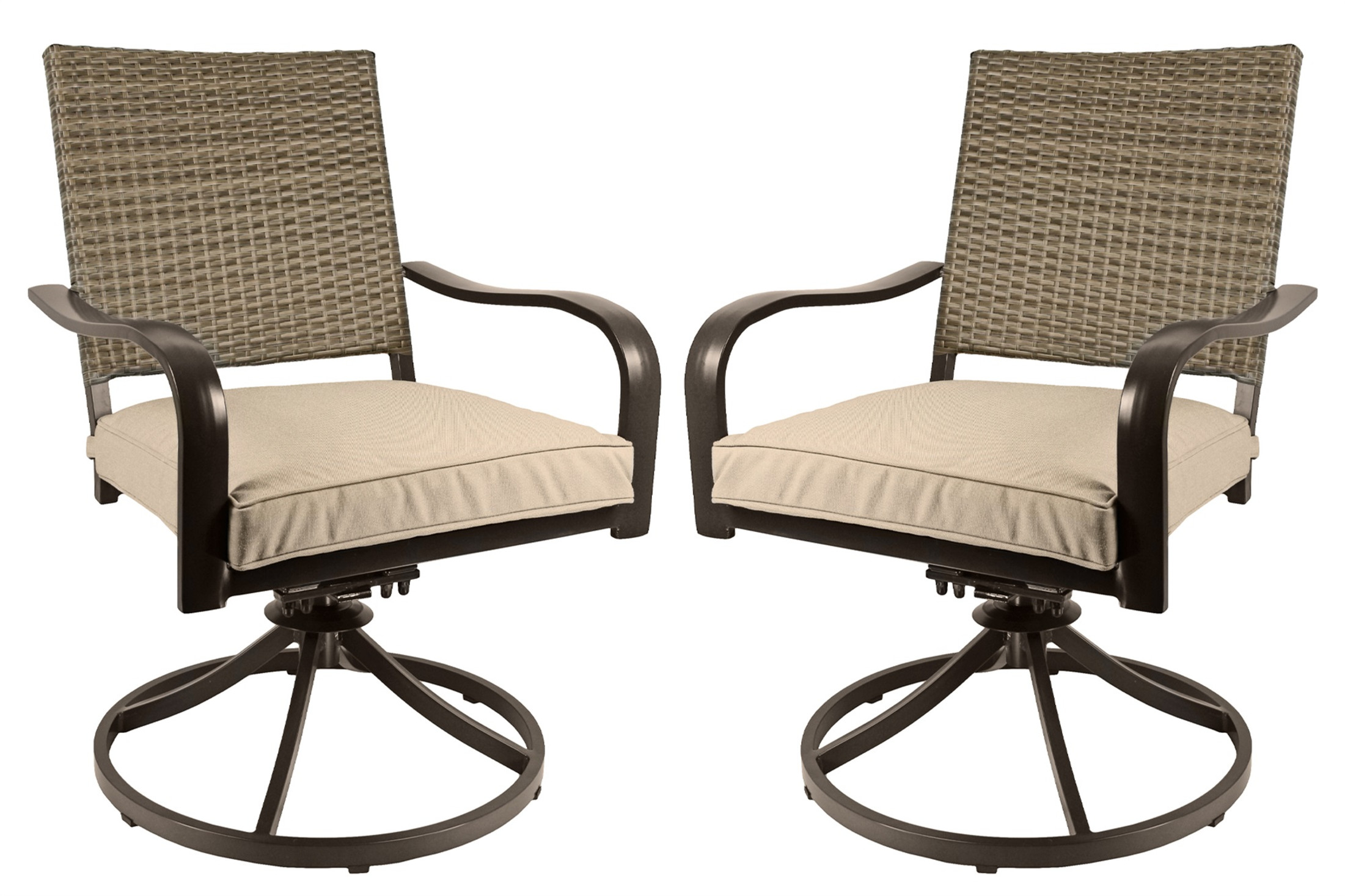 Garden Elements Outdoor Aluminum Bellevue Dining Patio Set, 4 Chairs and Table, Brown, 40"