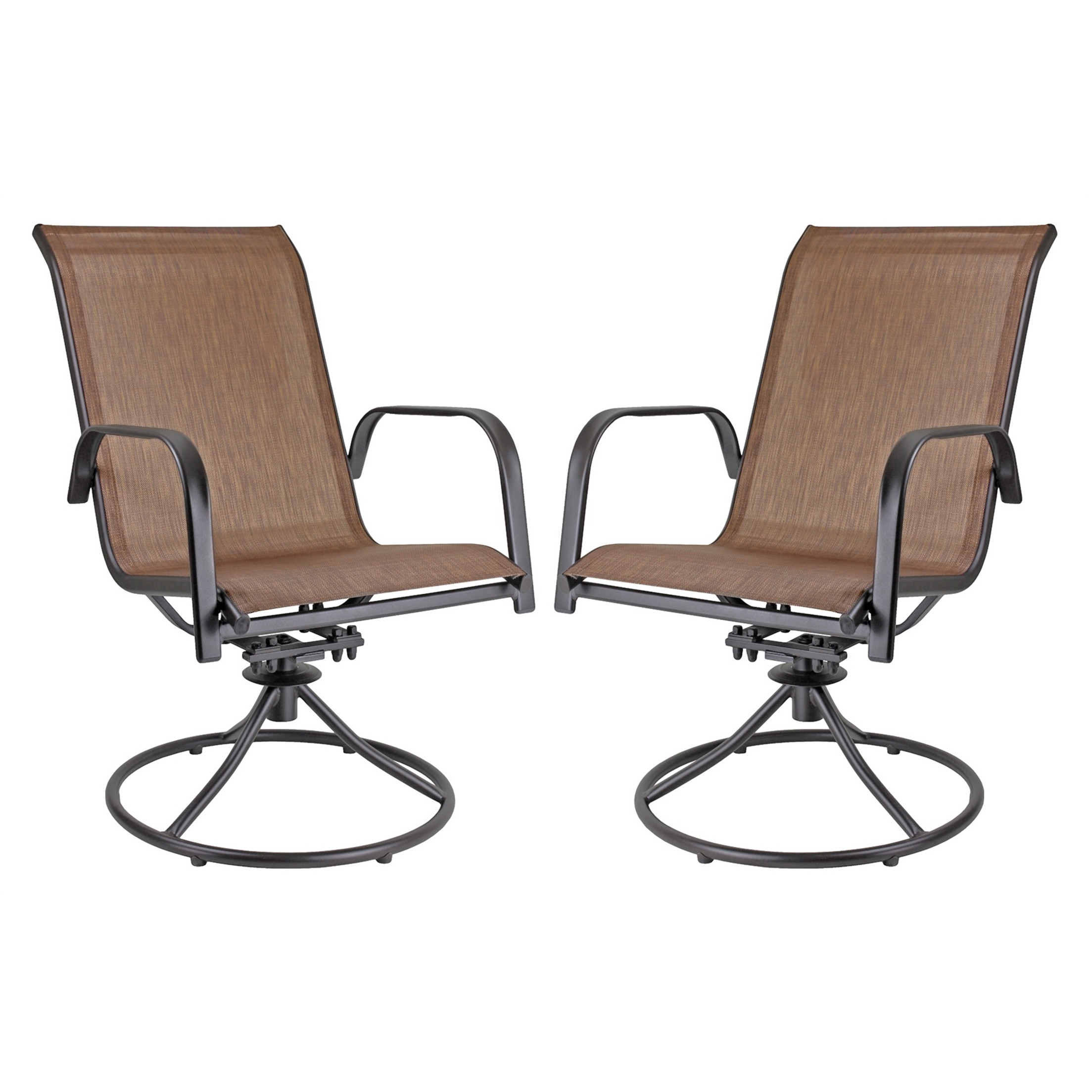 Garden Elements Patio Swivel Rocker Chairs (Set of 2) – Weather-Resistant Powder-Coated Steel Frame and Breathable Fabric – Espresso Garden Elements Patio Swivel Rocker Chairs (Set of 2) – Weather-Resistant Powder-Coated Steel Frame and Breathable Fabric – Espresso