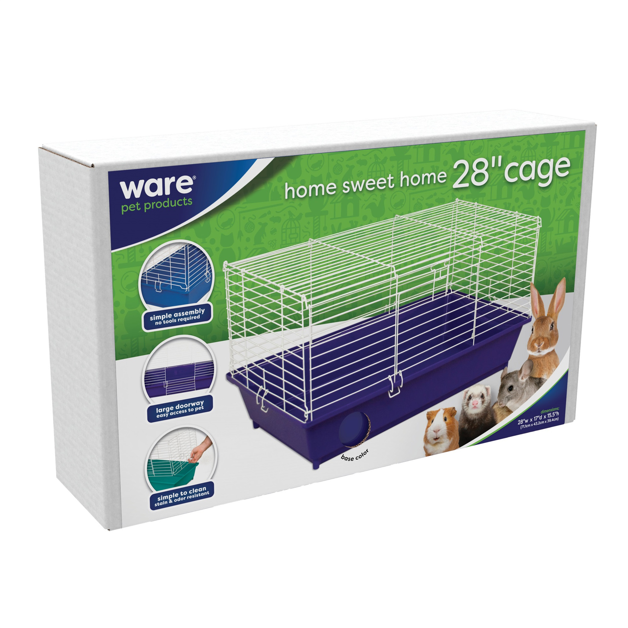 Ware Manufacturing Home Sweet Home Pet Cage, Medium, 28" Assorted Colors (1 Pack)