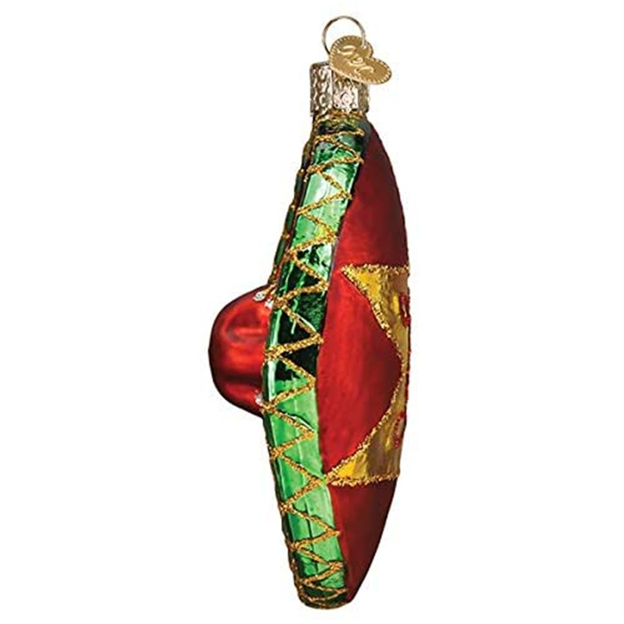 Old World Christmas Blown Glass Ornament for Christmas Tree, Sombrero