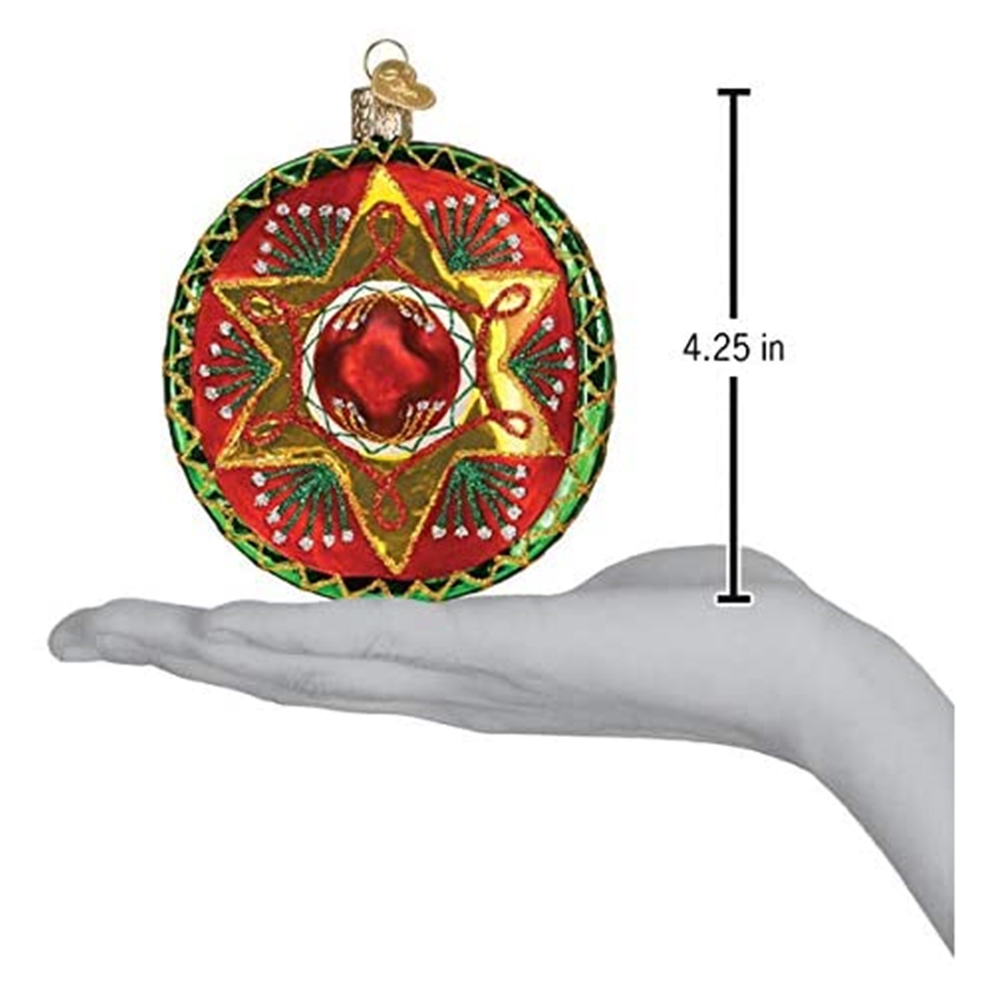 Old World Christmas Blown Glass Ornament for Christmas Tree, Sombrero
