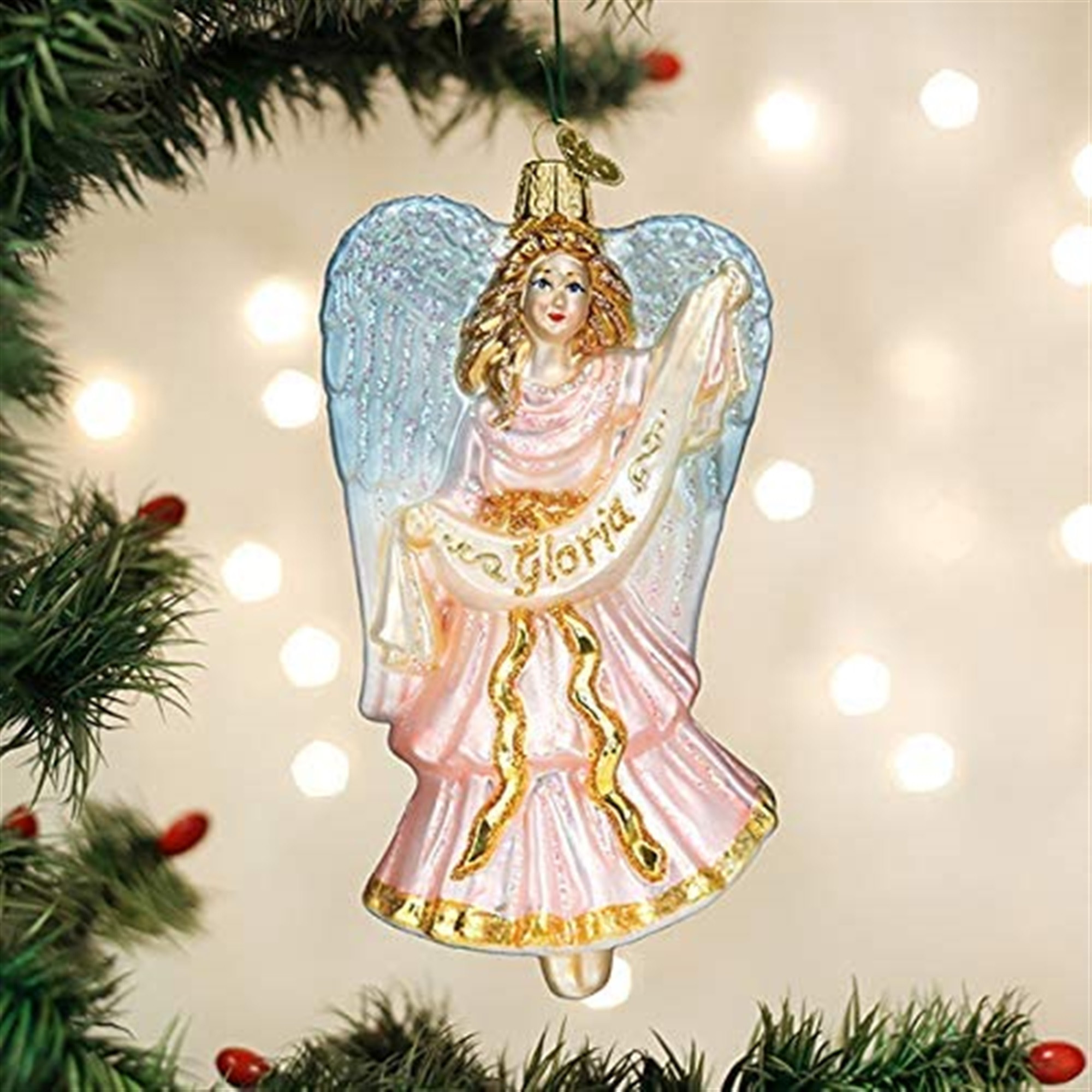 Old World Christmas Glass Blown Ornament For Christmas Tree, Nativity Angel