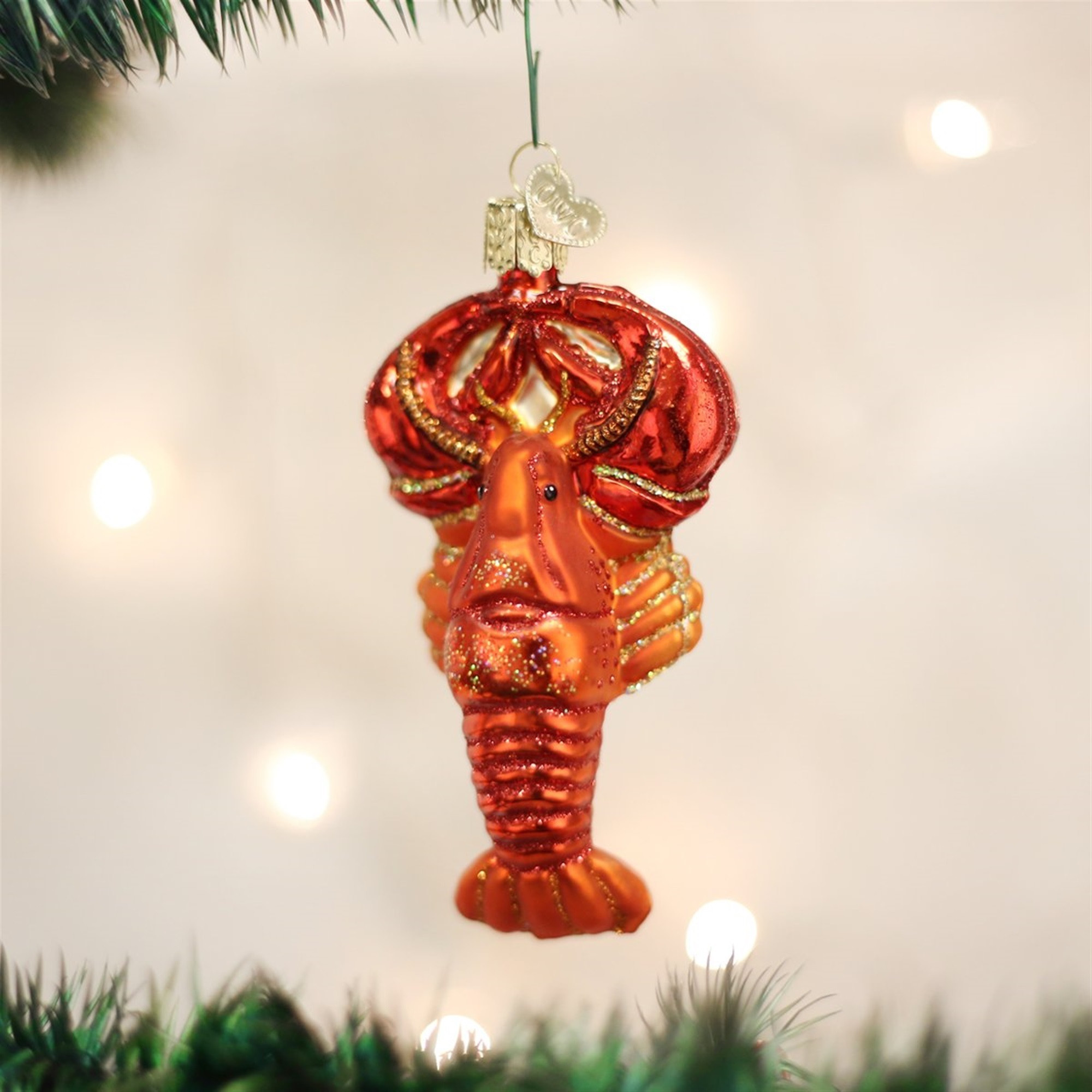 Old World Christmas Blown Glass Ornament for Christmas Tree, Lobster