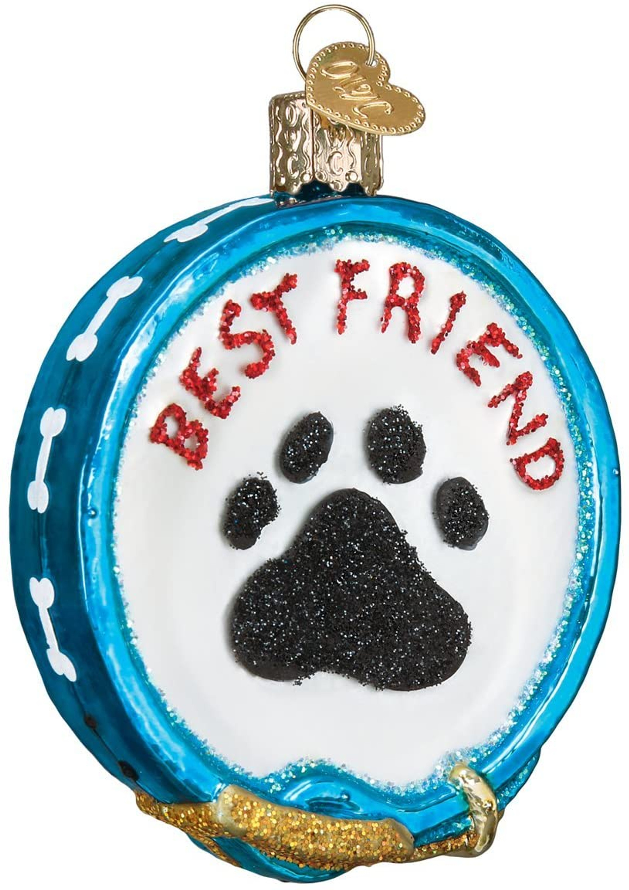 Old World Christmas Glass Blown Ornament, Dog Collar (With OWC Gift Box)