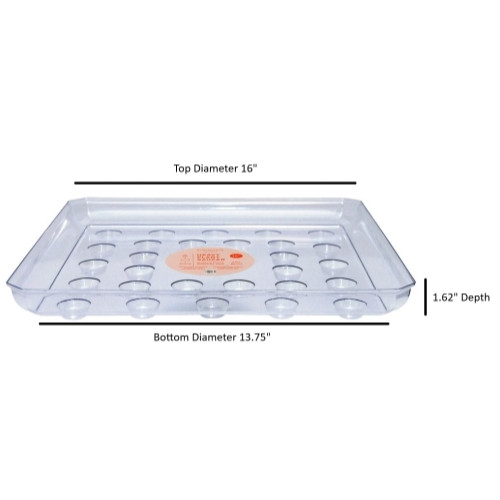 Curtis Wagner Plastics Designer Series Heavy Gauge Saucer, Footed Square, Clear — 16"