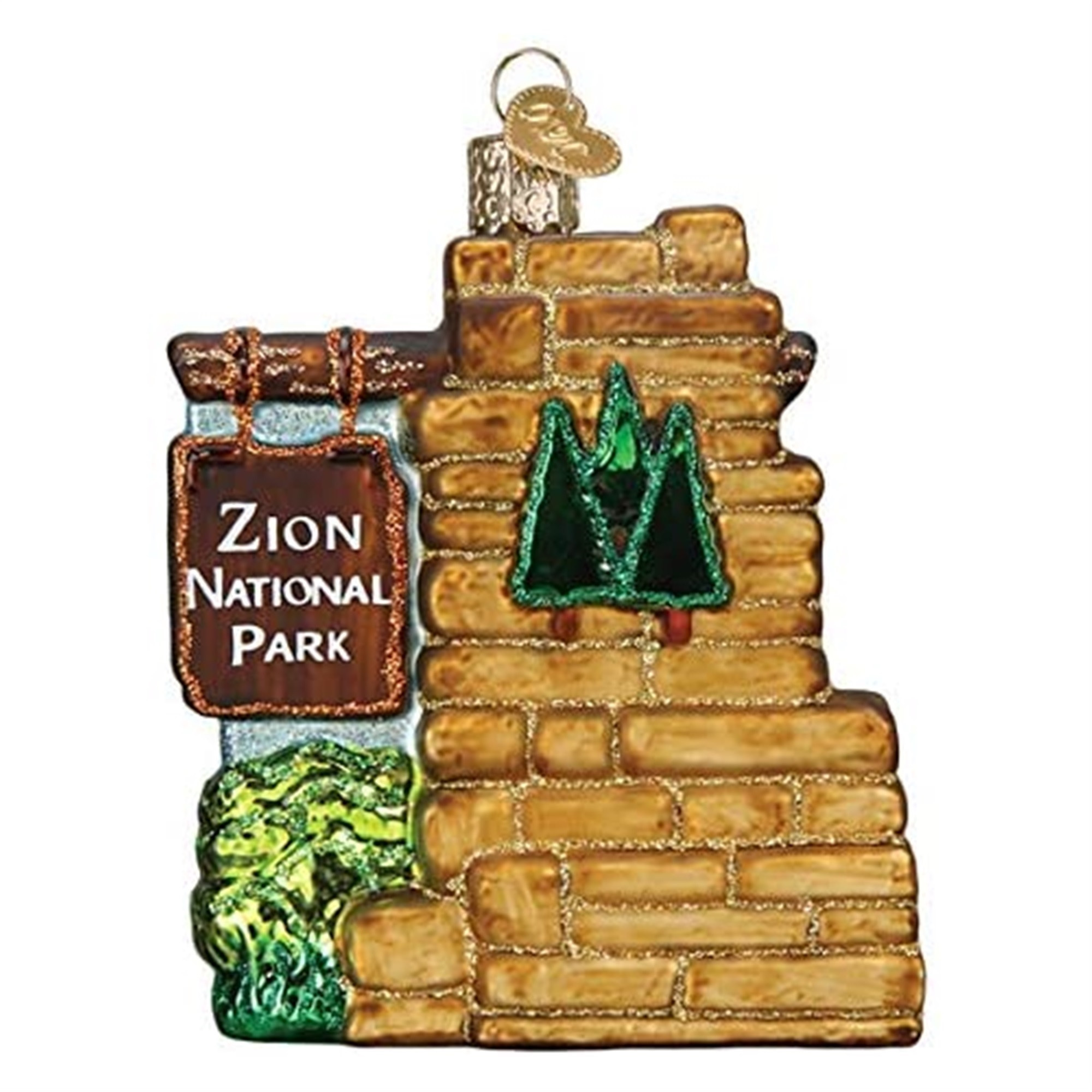 Old World Christmas Glass Blown Ornament for Christmas Tree, Zion National Park