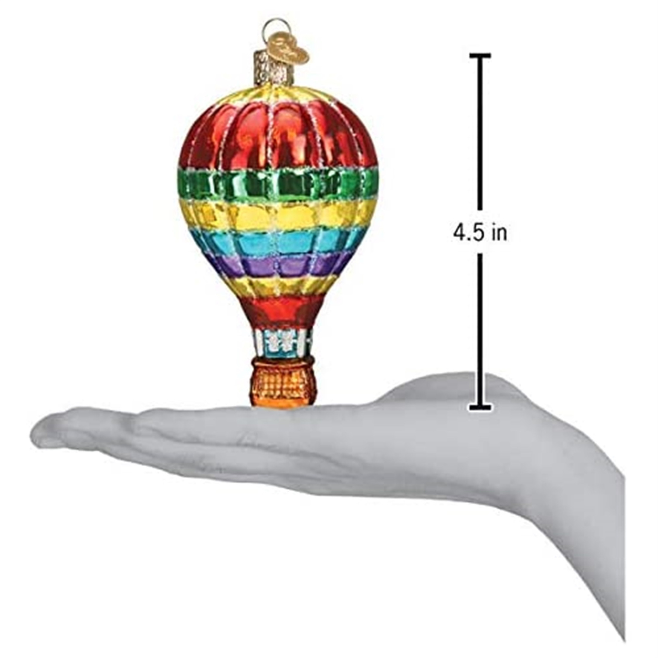 Old World Christmas Blown Glass Ornament for Christmas Tree, Vibrant Hot Air Balloon