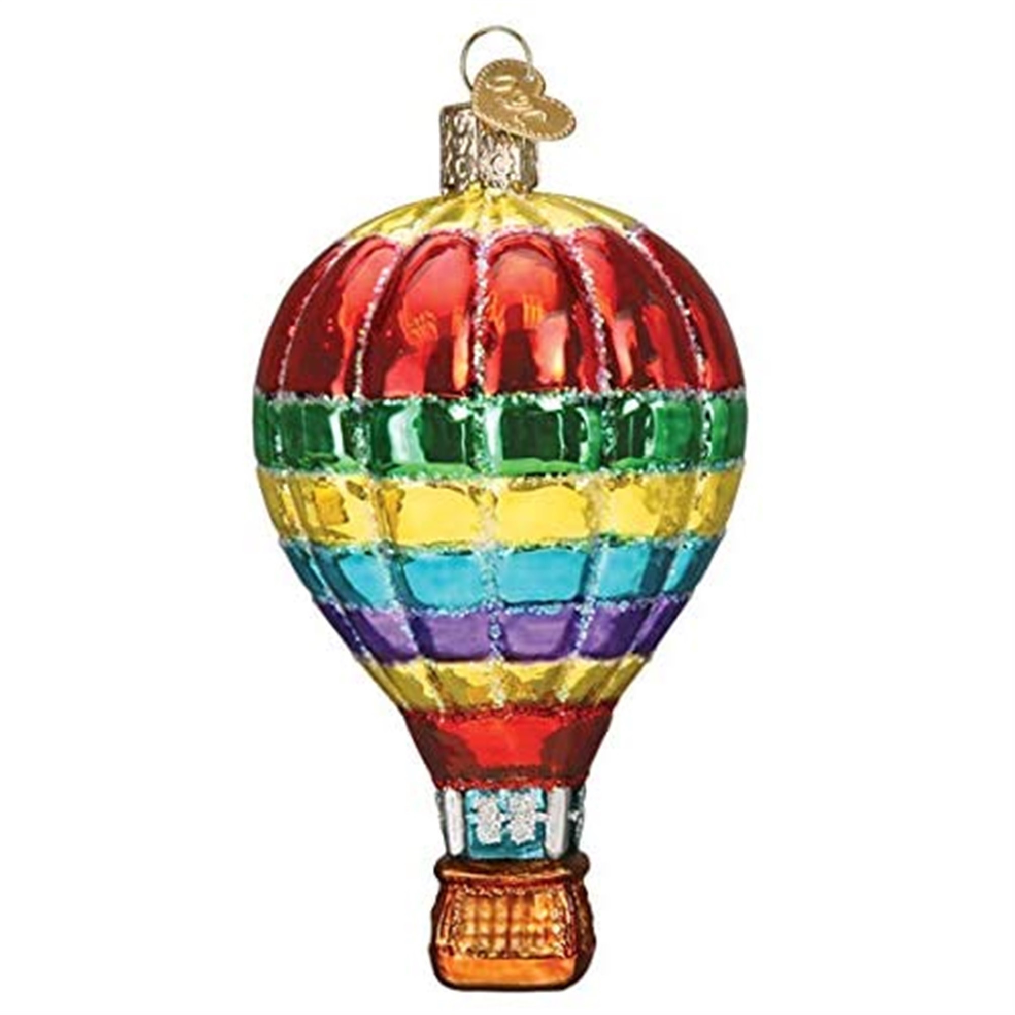 Old World Christmas Blown Glass Ornament for Christmas Tree, Vibrant Hot Air Balloon