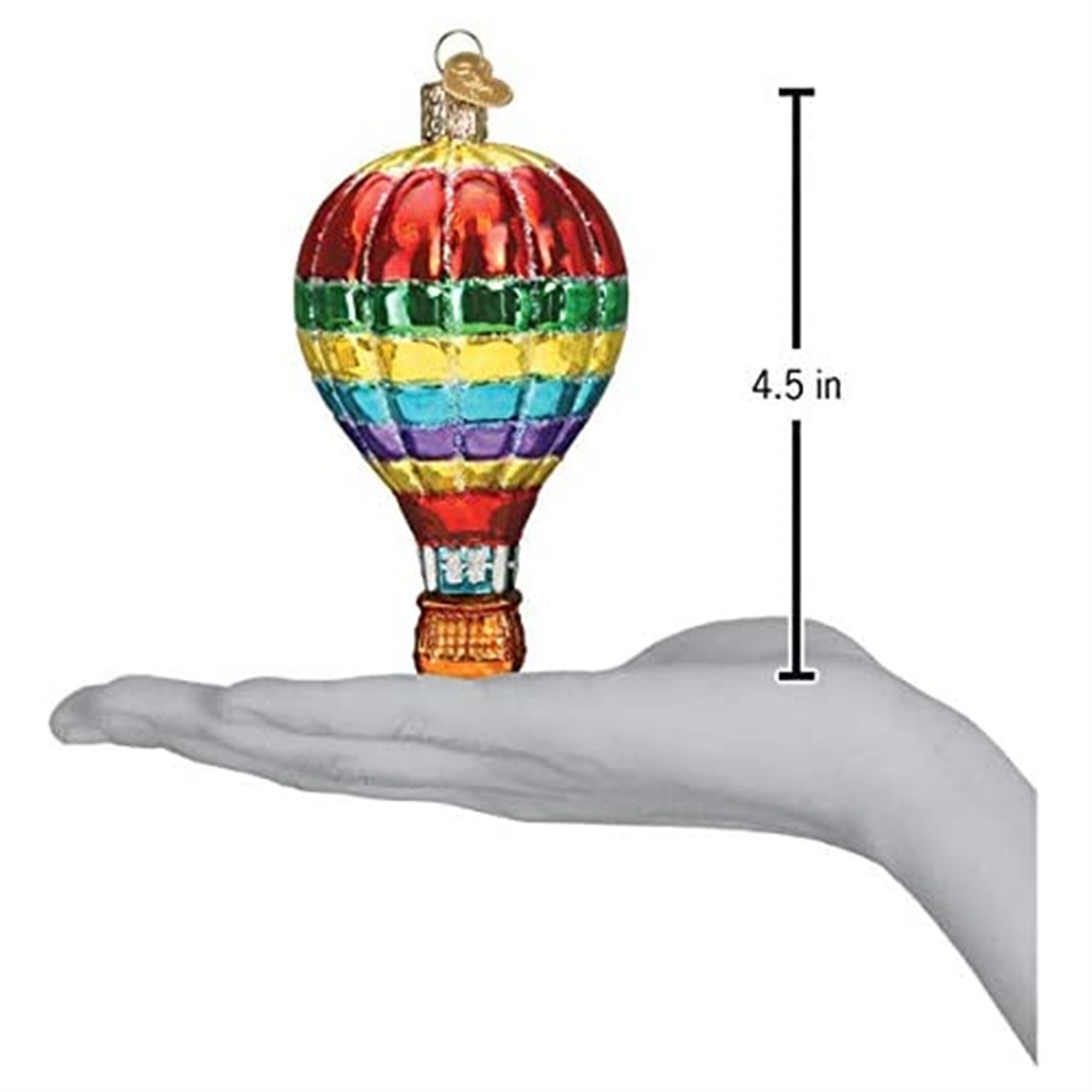 Old World Christmas Blown Glass Ornament for Christmas Tree, Vibrant Hot Air Balloon