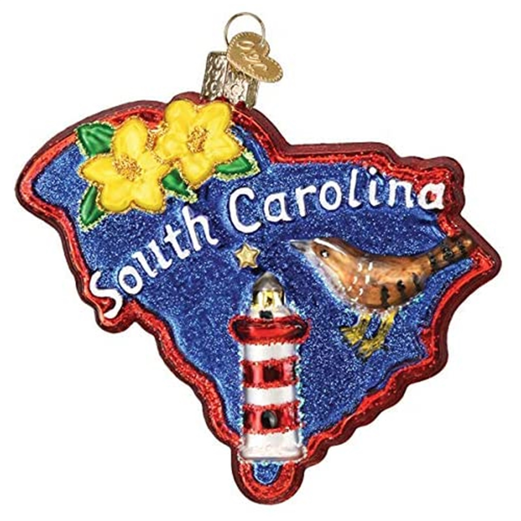 Old World Christmas Glass Blown Ornament for Christmas Tree, State of South Carolina