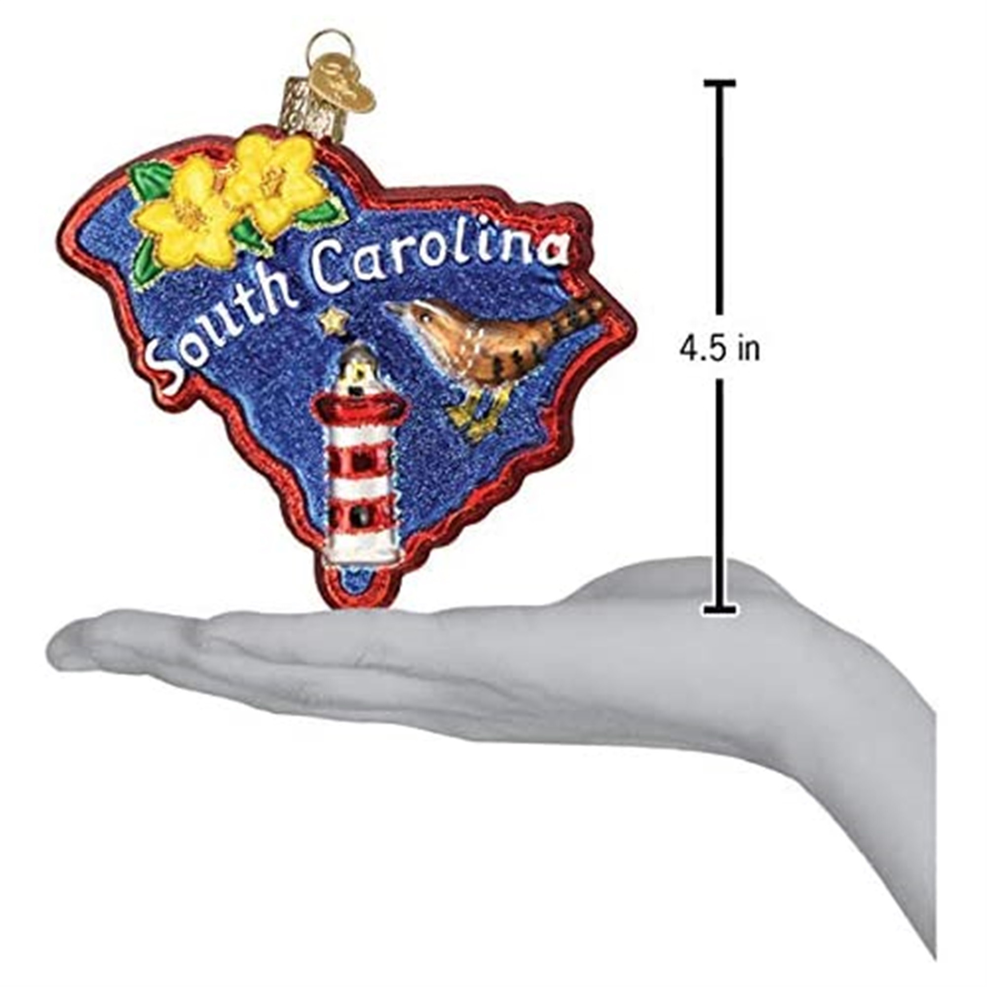 Old World Christmas Glass Blown Ornament for Christmas Tree, State of South Carolina