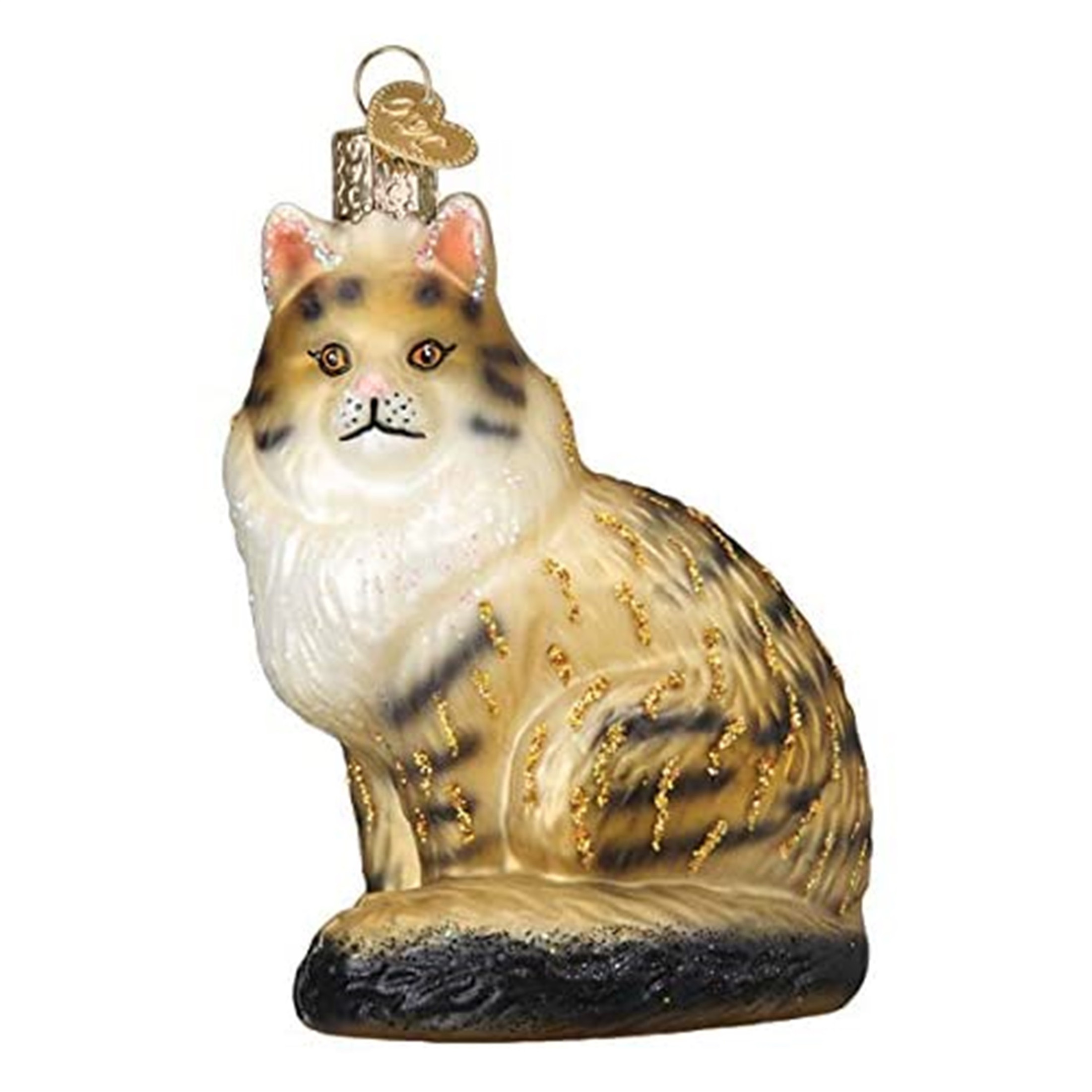 Old World Christmas Glass Blown Ornament, Maine Coon Cat (With OWC Gift Box)