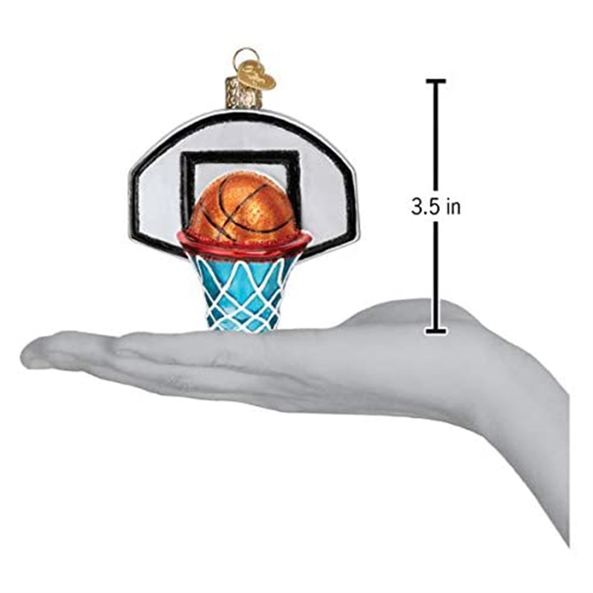 Old World Christmas Glass Blown Ornament for Christmas Tree, Basketball Hoop