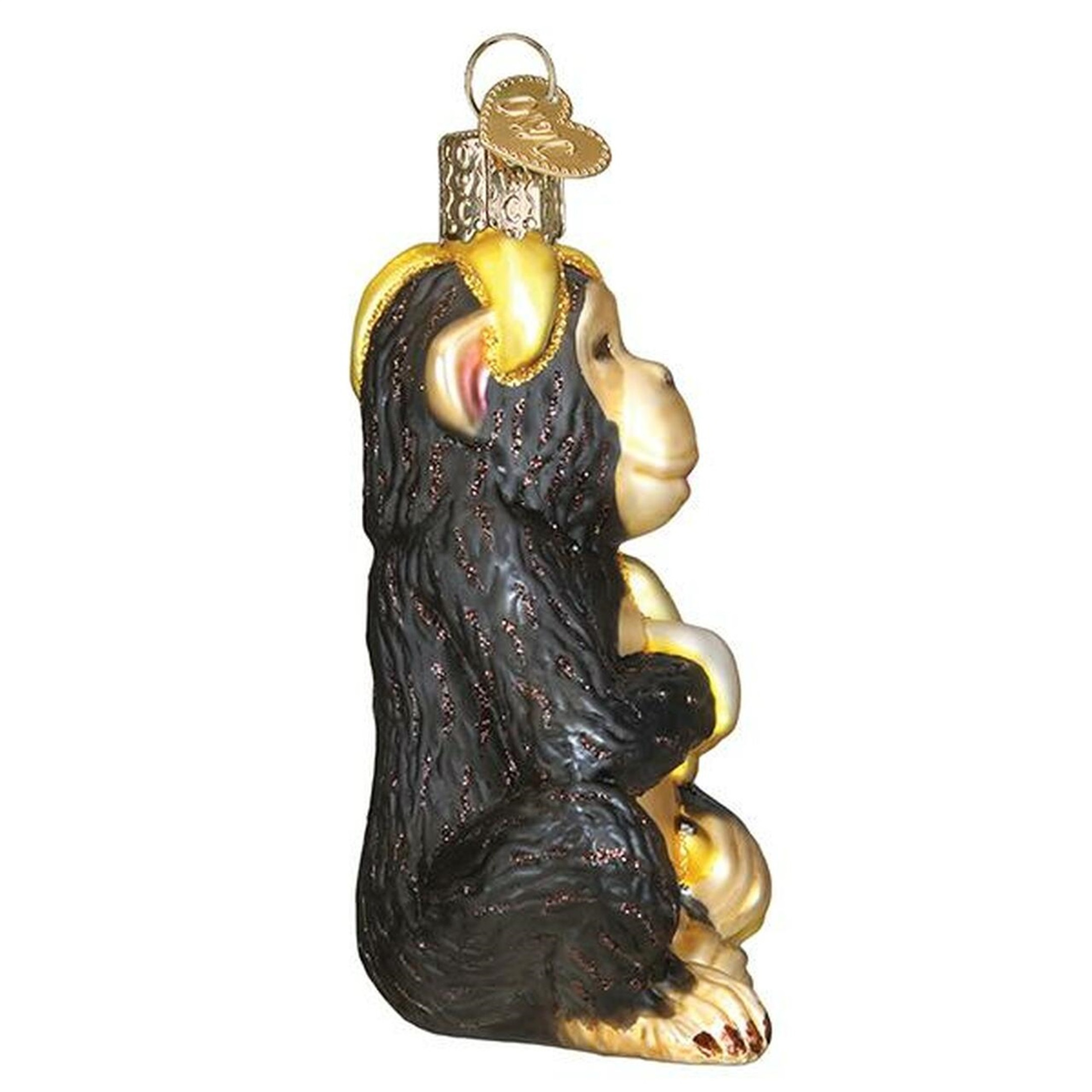 Old World Christmas Glass Blown Christmas Ornament, Chimpanzee (With OWC Gift Box)