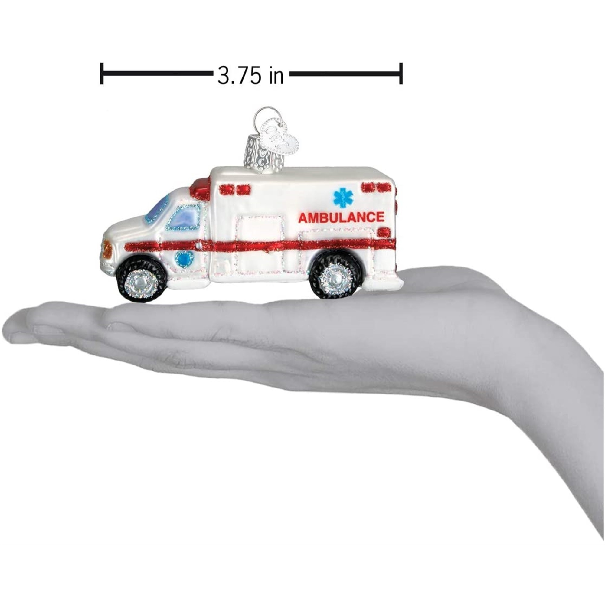 Old World Christmas Blown Glass Ornament for Christmas Tree, Ambulance