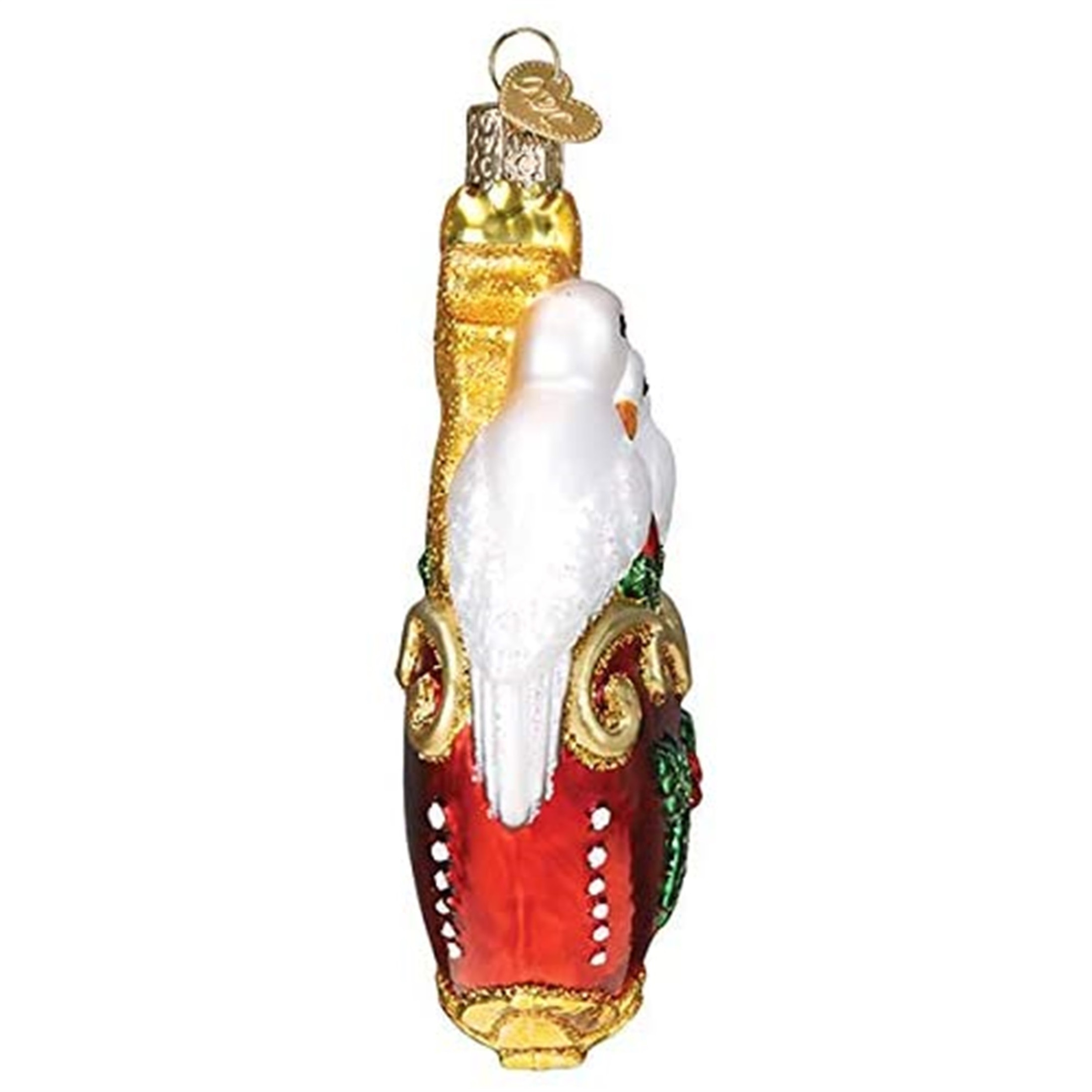 Old World Christmas Glass Blown Ornament for Christmas Tree, Two Turtle Doves