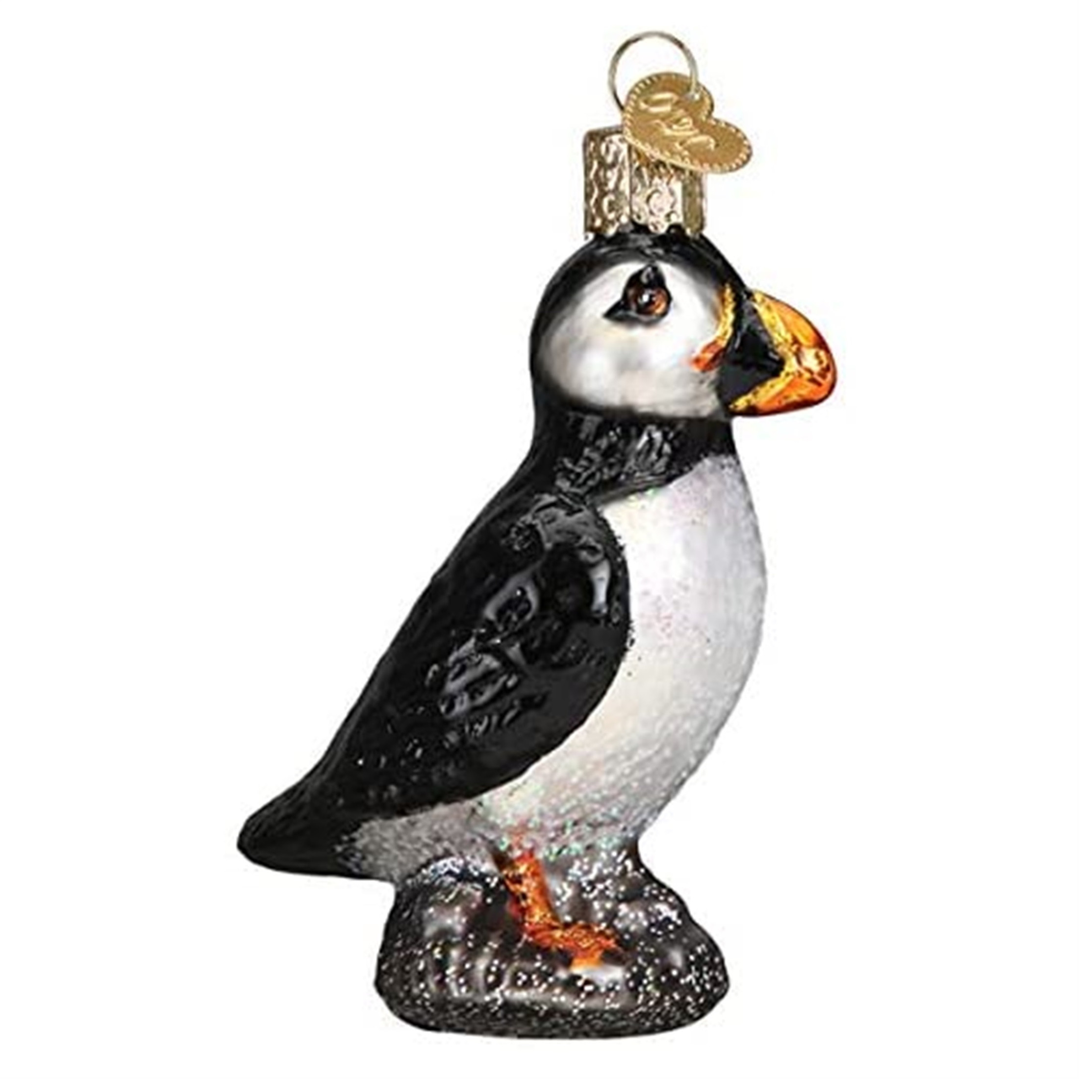 Old World Christmas Glass Blown Ornament, Puffin, 3.5" (With OWC Gift Box)