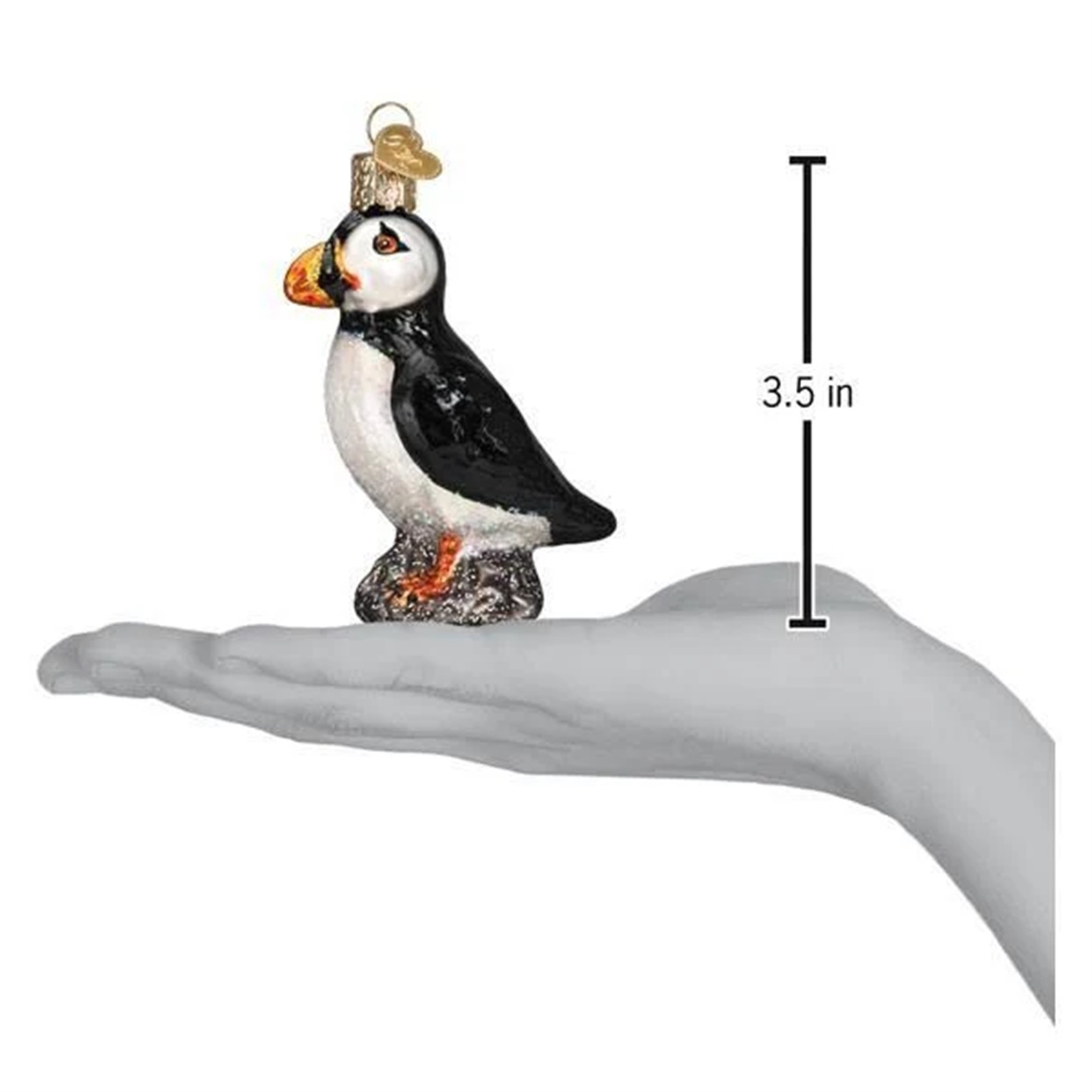 Old World Christmas Glass Blown Ornament, Puffin, 3.5" (With OWC Gift Box)