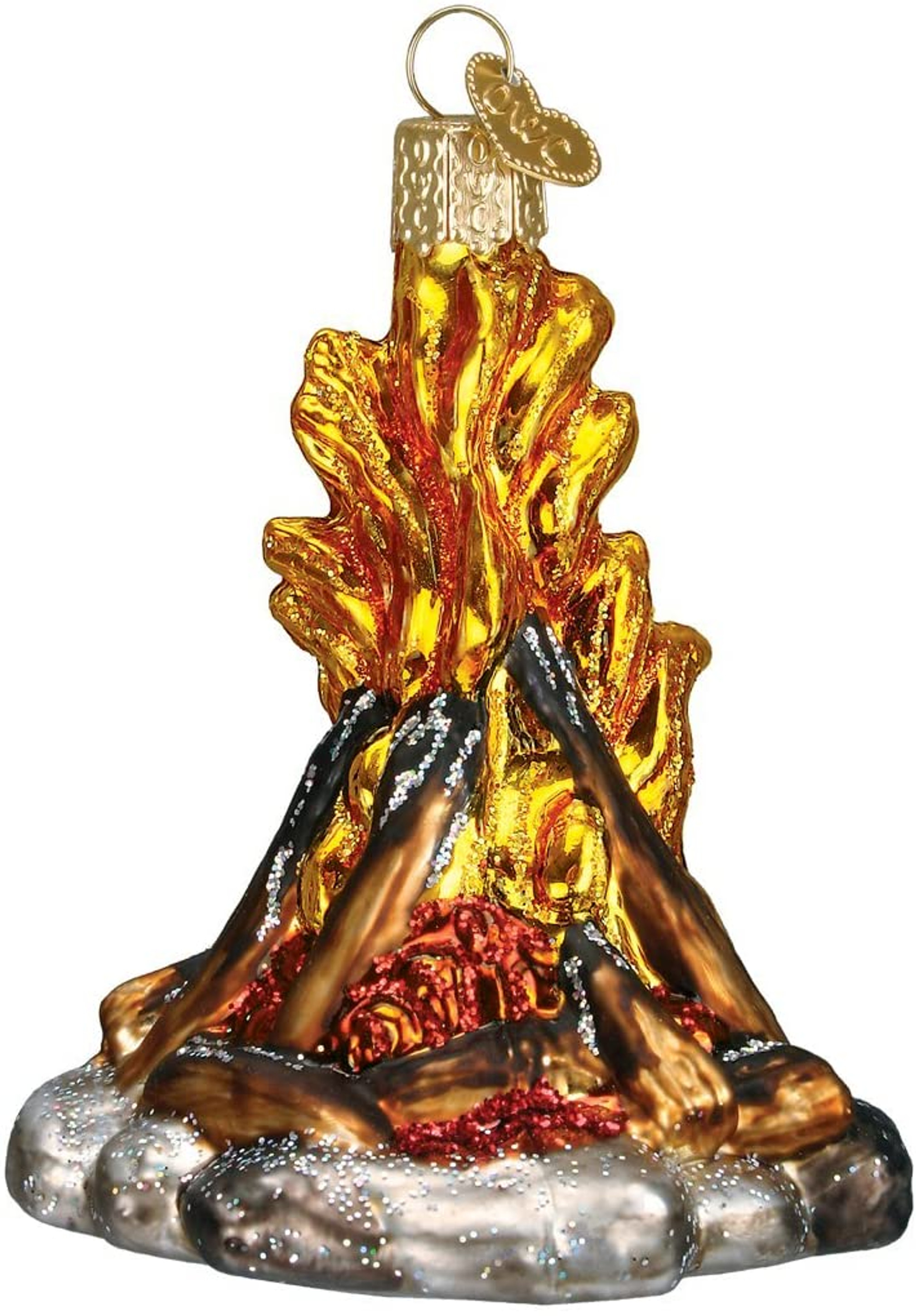 Old World Christmas Glass Blown Ornament for Christmas Tree, Campfire (With OWC Gift Box)