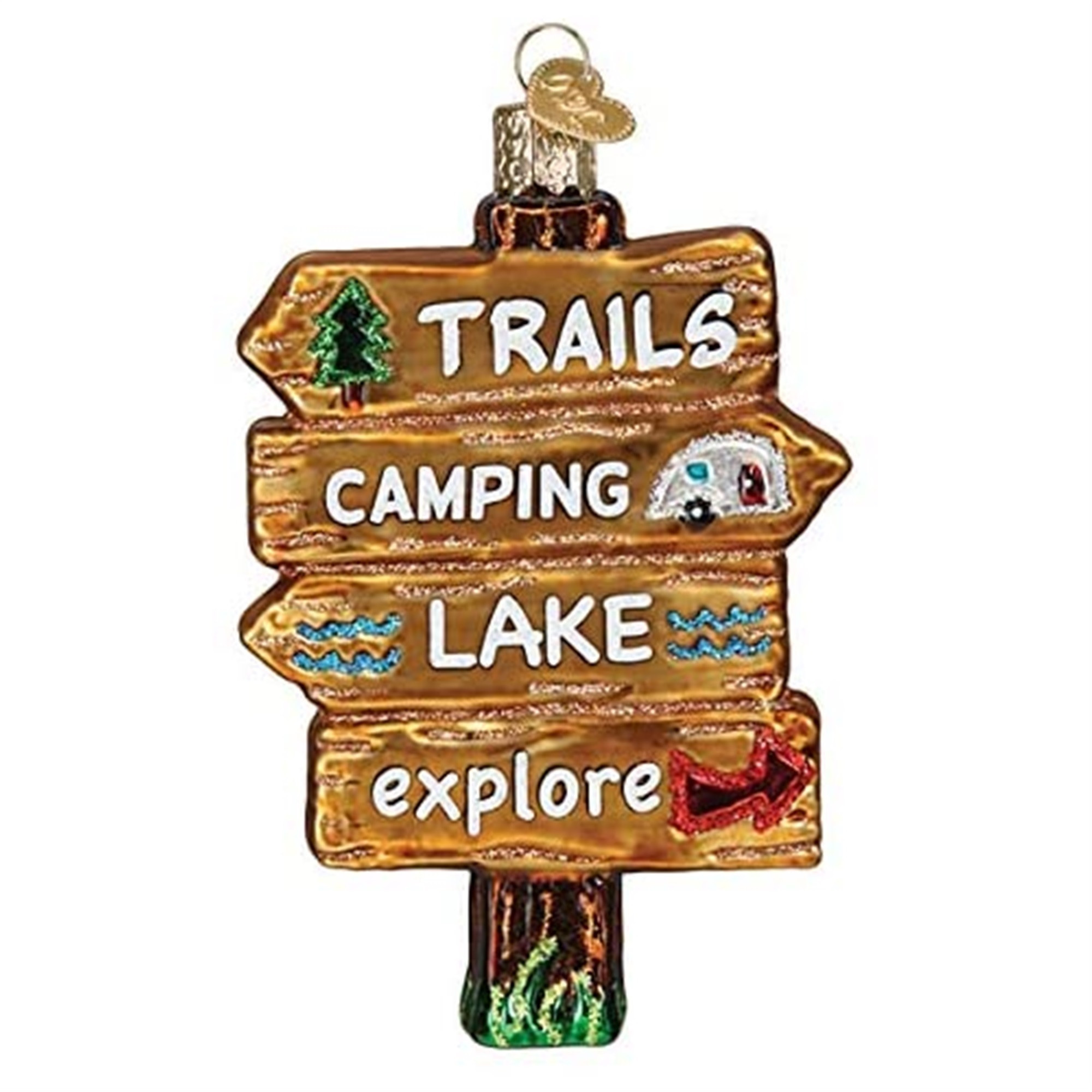 Old World Christmas Blown Glass Ornament for Christmas Tree, Gone Camping